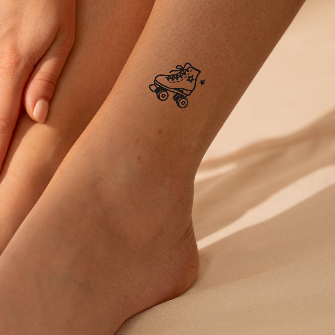 Retro Roller Skates – A Symbol of Freedom & Joyful Movement by DOVIANA Tattoo Studio (height 0.5‘’)