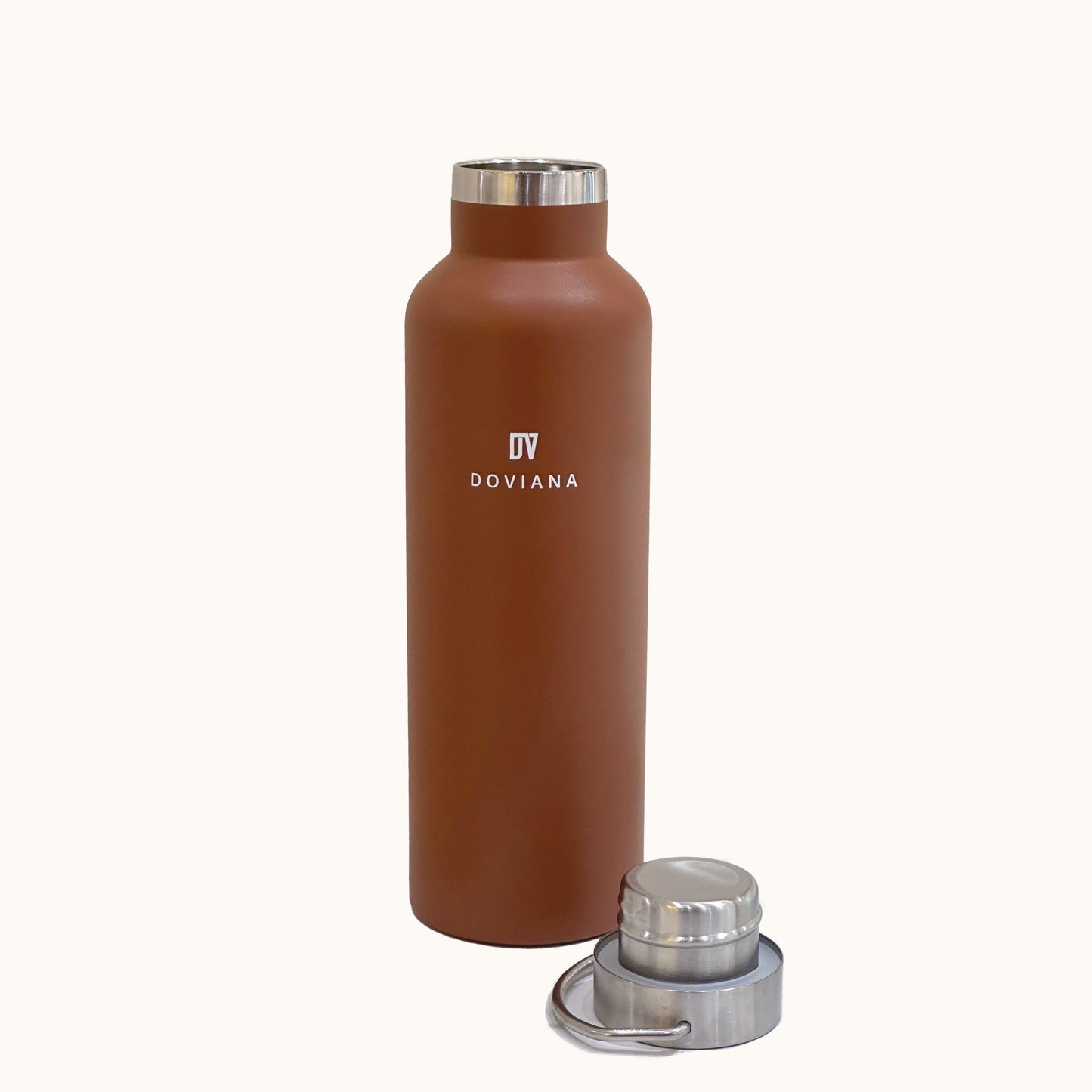 DOVIANA Water Bottle Brown Color Stainless Steel Durable Drink Bottle Everyday Tarnish Free Sturdy Casual Sport Bottle