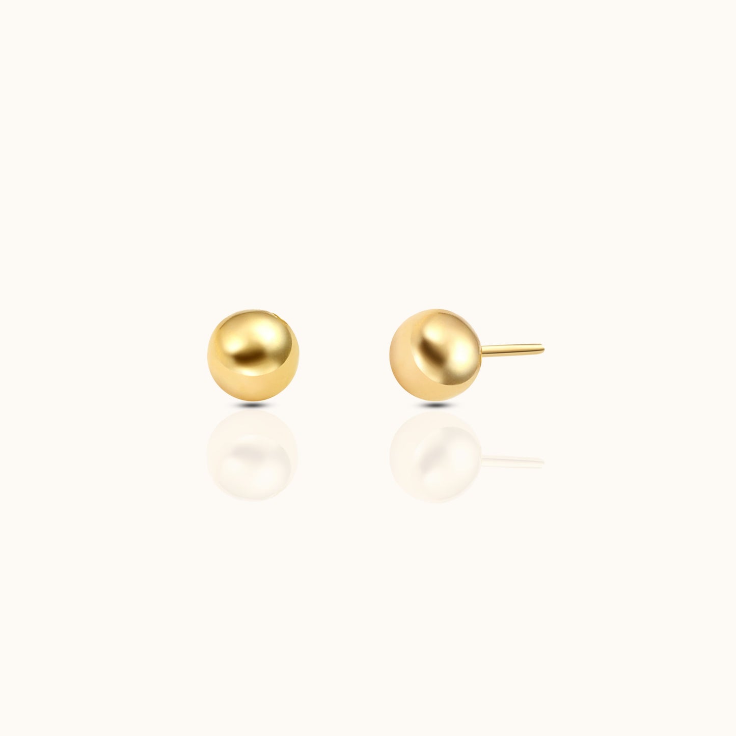 14K Solid Gold Ball Threadless Labret Flat Back Push Back Nap Earring by Doviana