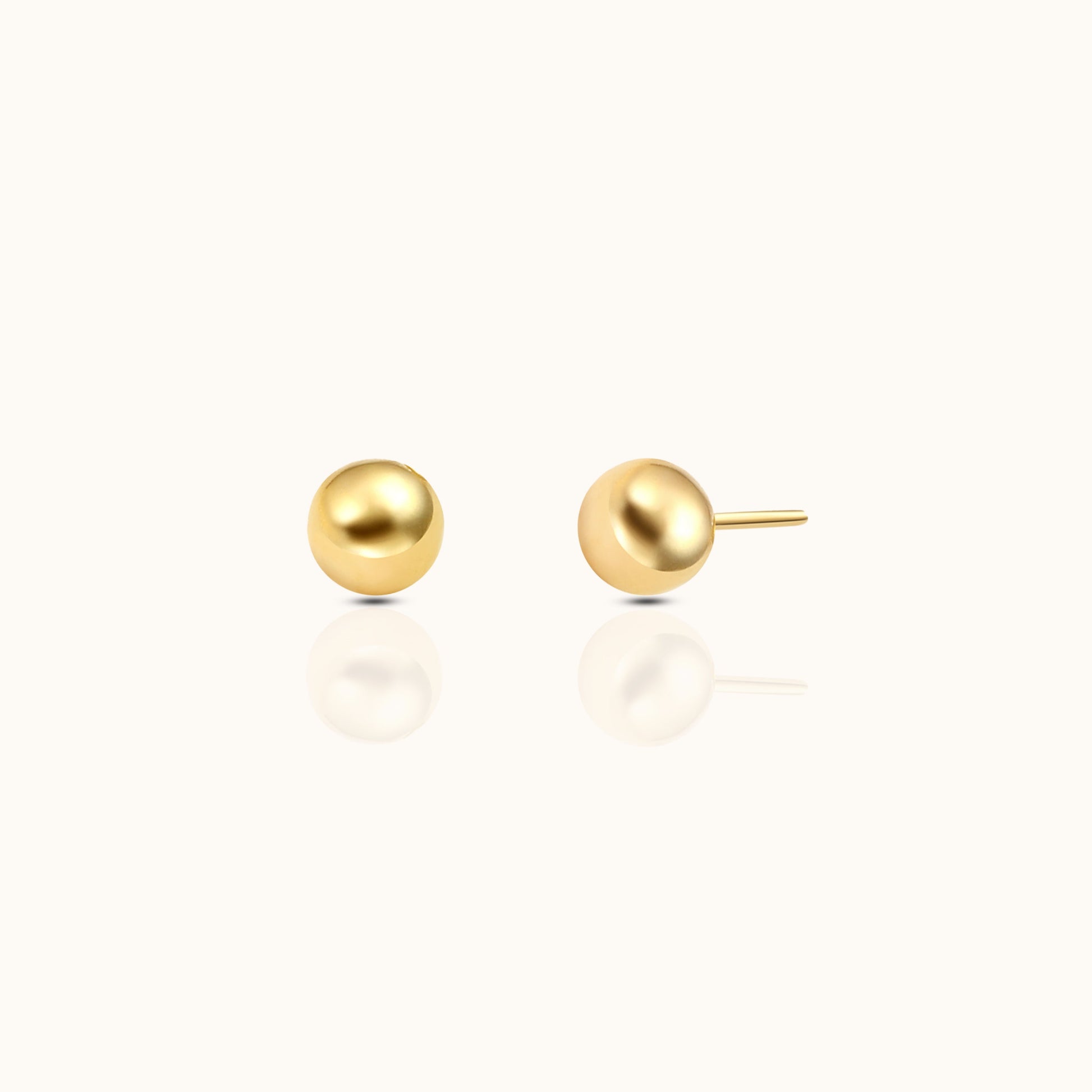 14K Solid Gold Ball Threadless Labret Flat Back Push Back Nap Earring by Doviana