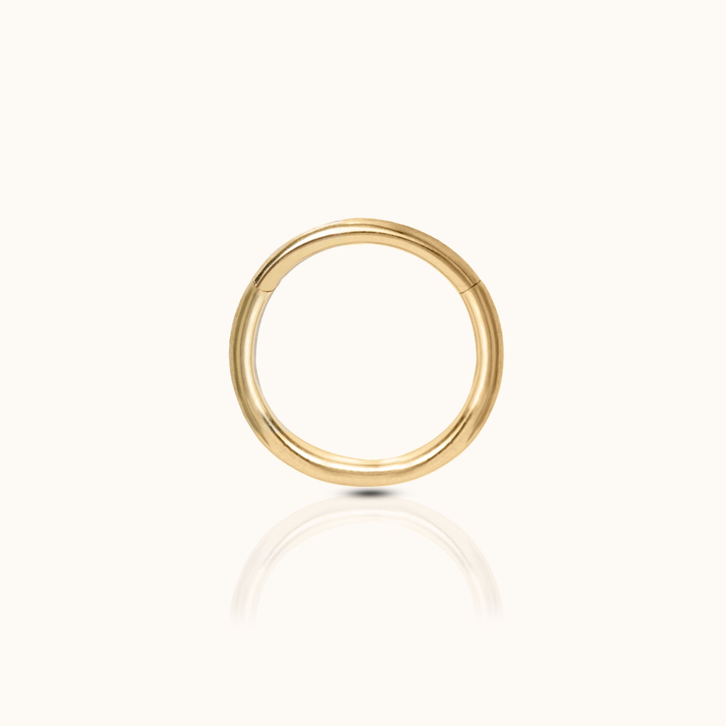 Classic 14K Solid Gold Clicker 8mm Nap Hoop Earring by Doviana