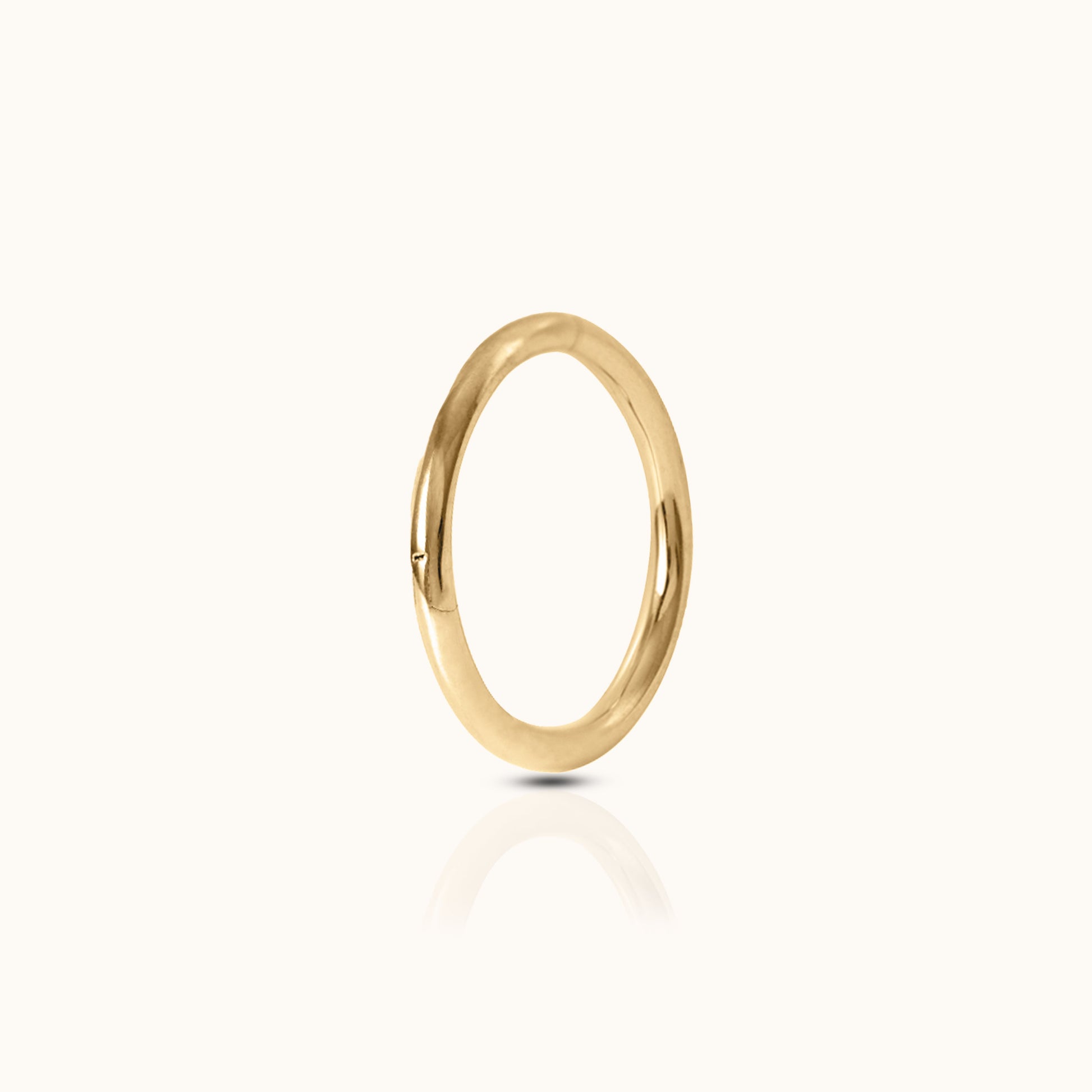 Classic 14K Solid Gold Clicker 8mm Nap Hoop Earring by Doviana