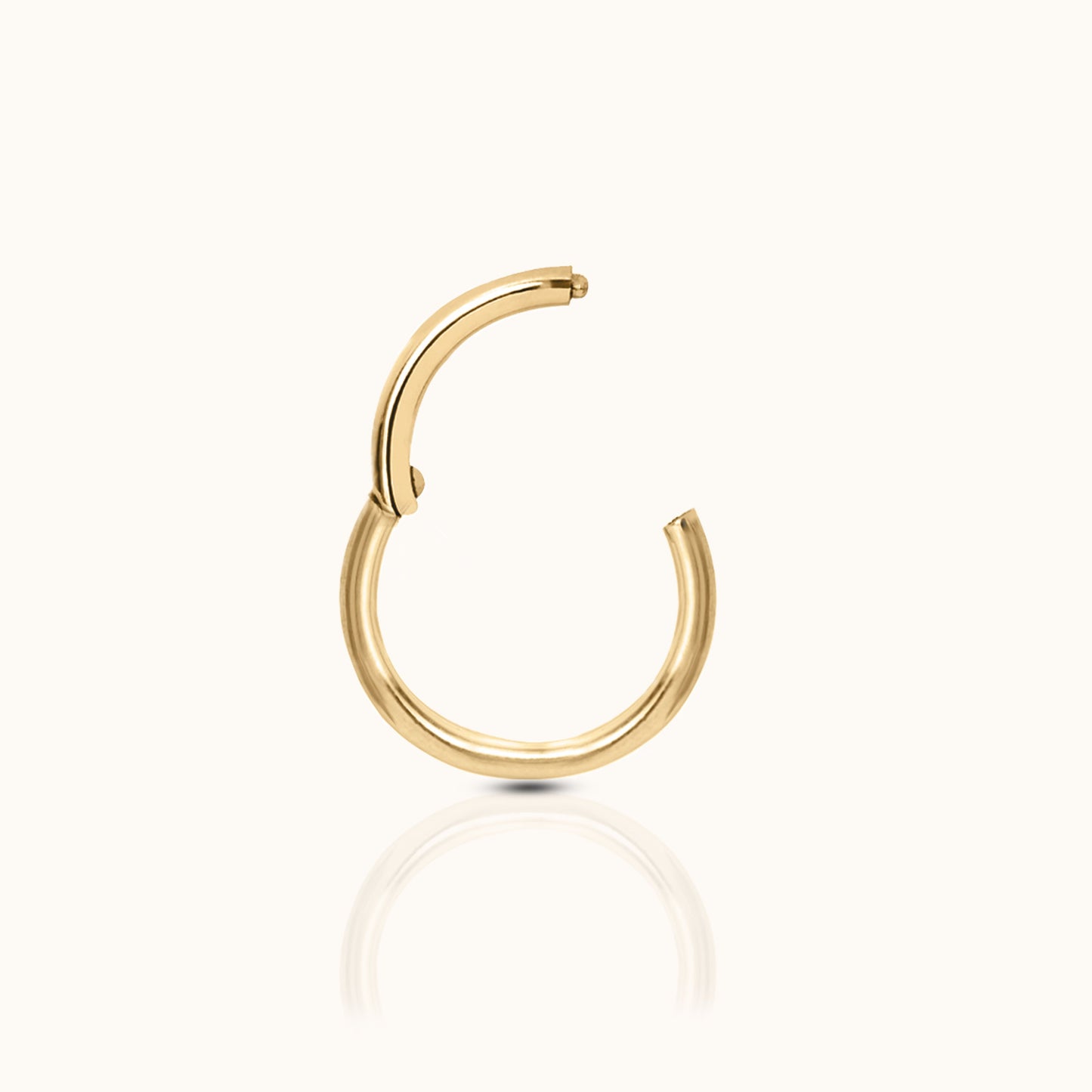 14K Solid Gold Clicker 6mm Nap Hoop Earring Single Earring by Doviana