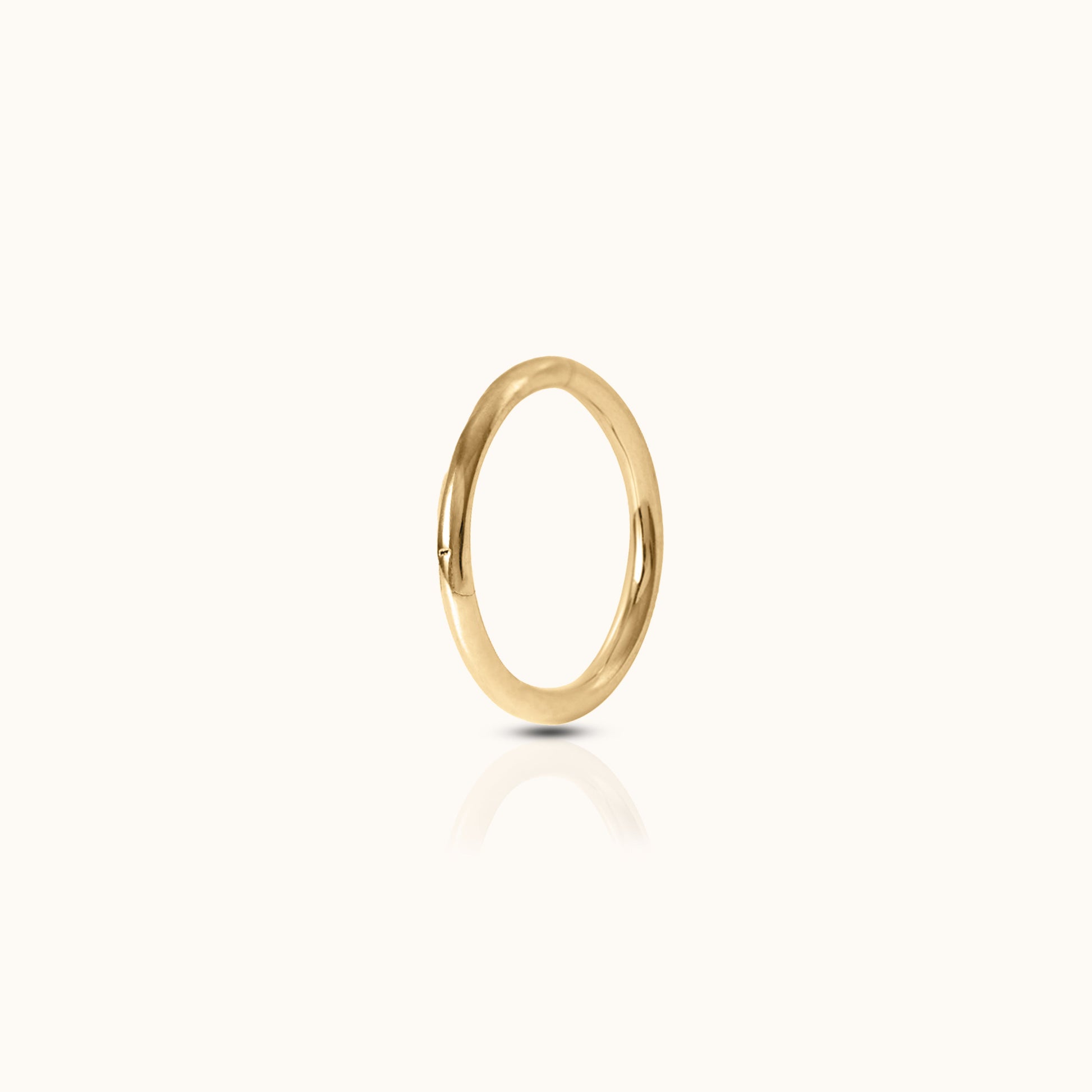 14K Solid Gold Clicker 6mm Nap Hoop Earring Single Earring by Doviana