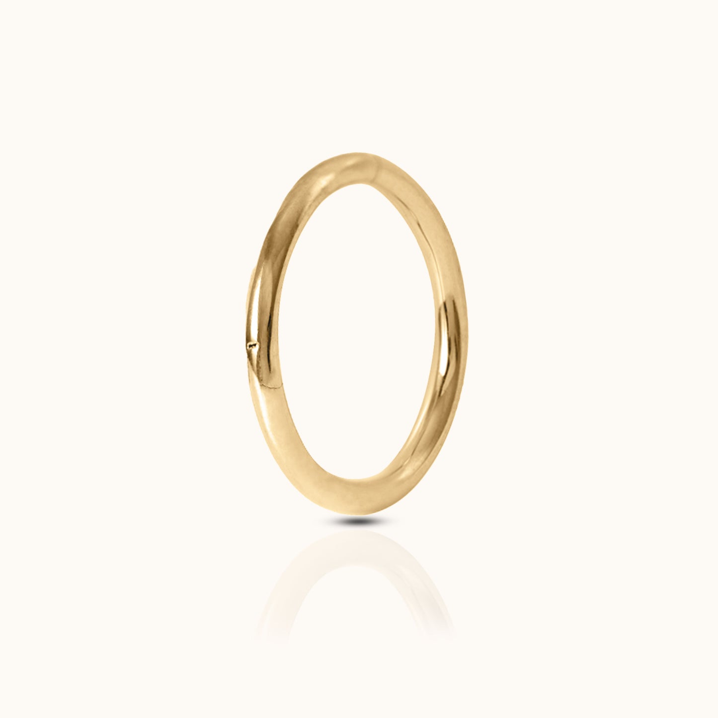 14K Solid Gold Clicker 10mm Nap Hoop Earring by Doviana