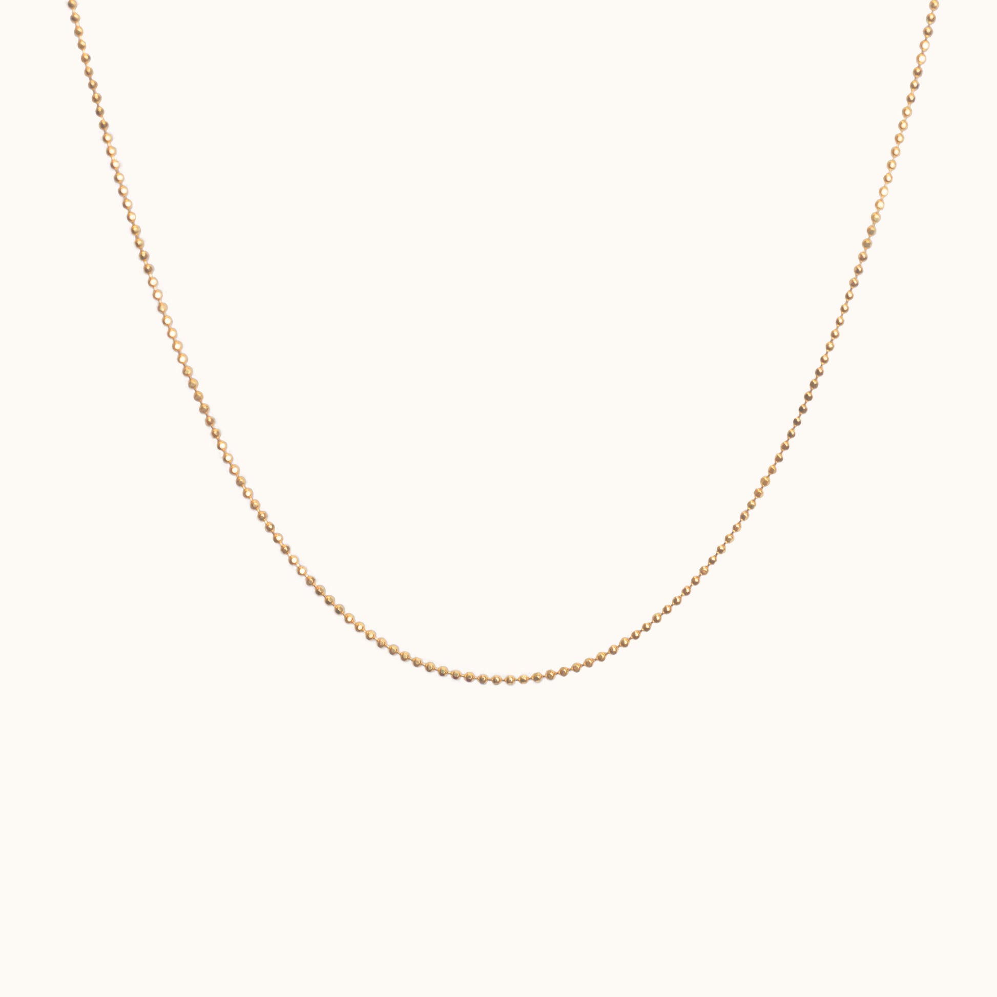 14K Solid Gold Diamond Cut Hammered Disco Ball Bead Chain Necklace by Doviana