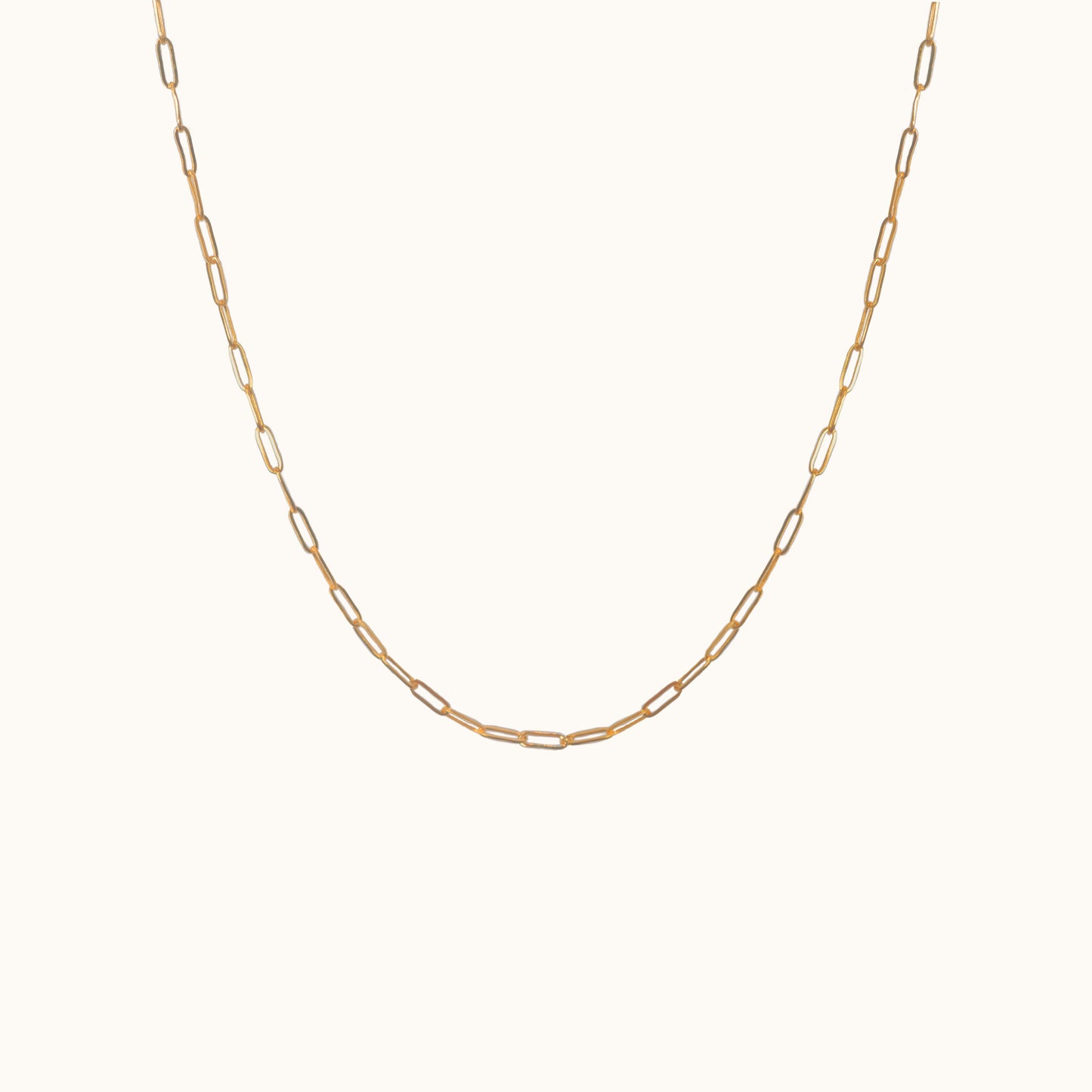 14K Solid Gold Paperclip Chain Necklace by Doviana