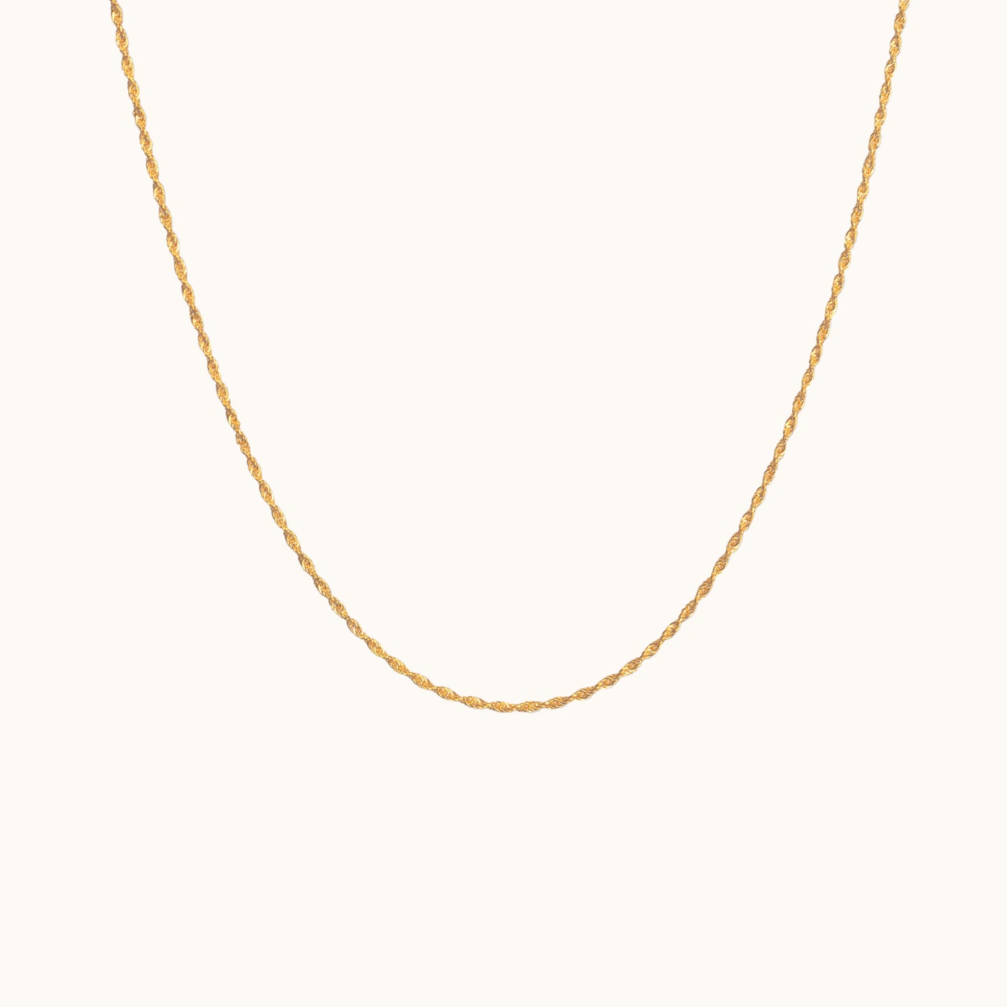 14K Solid Gold Diamond Cut Twisted Roman Rope Chain Necklace by Doviana