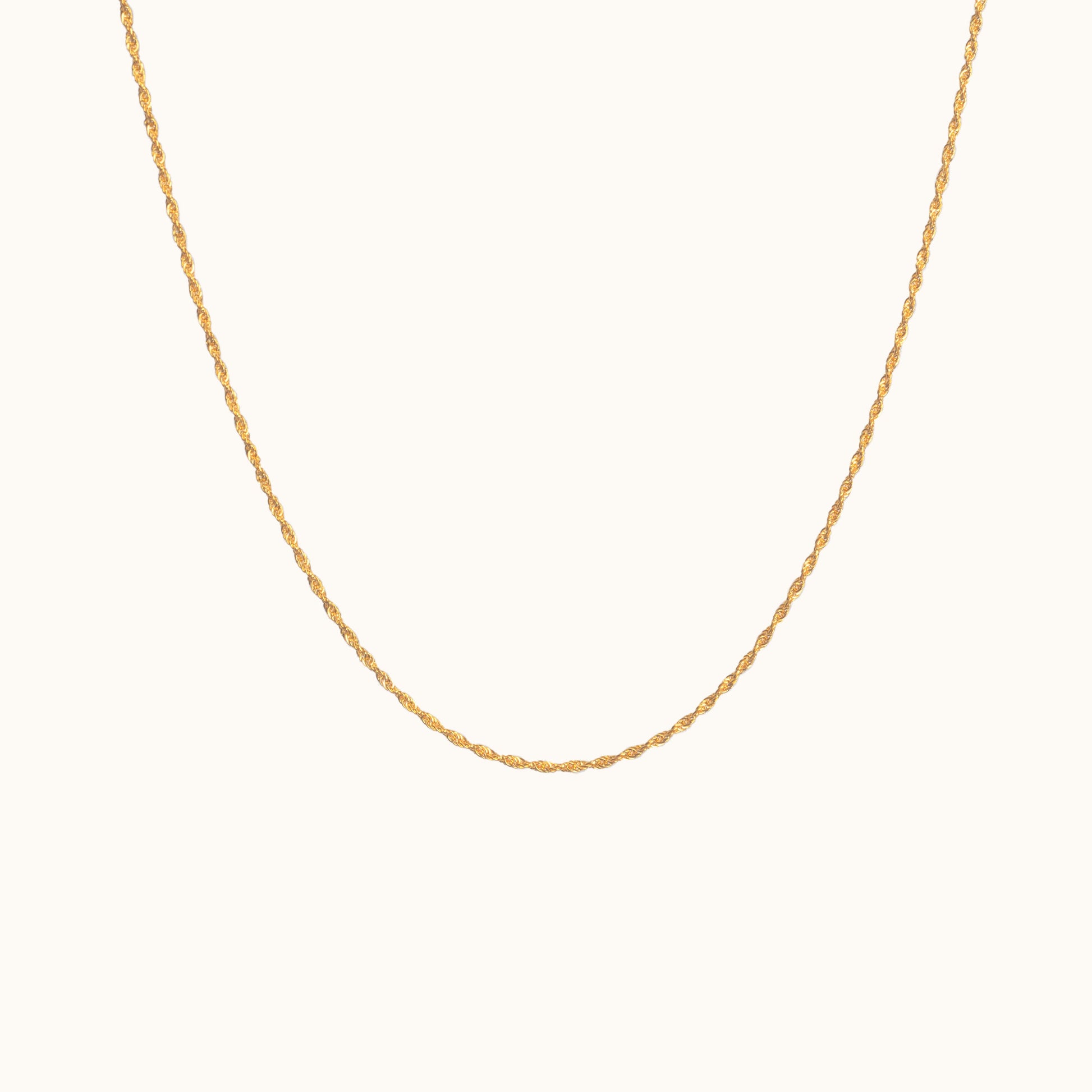 14K Solid Gold Diamond Cut Twisted Roman Rope Chain Necklace by Doviana