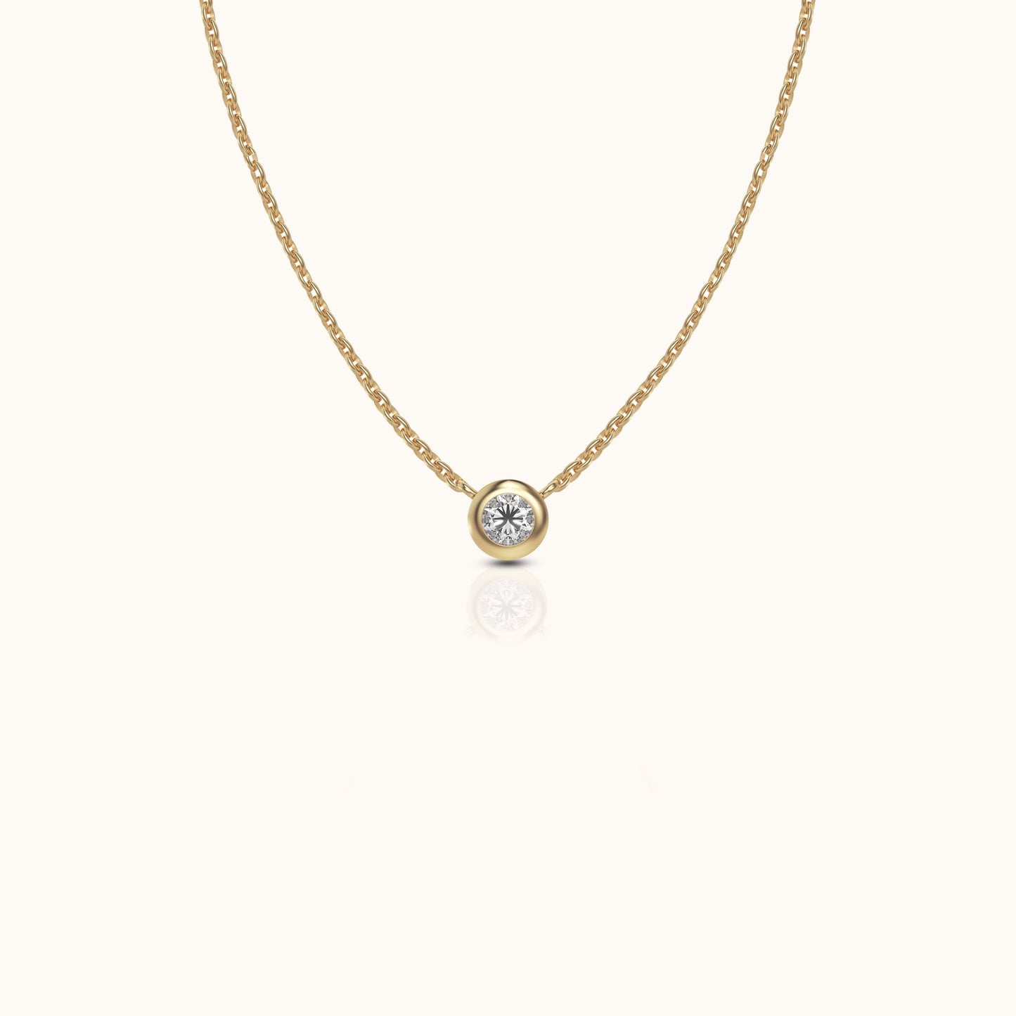 14K Solid Gold Light of My Heart Diamond Necklace by Doviana