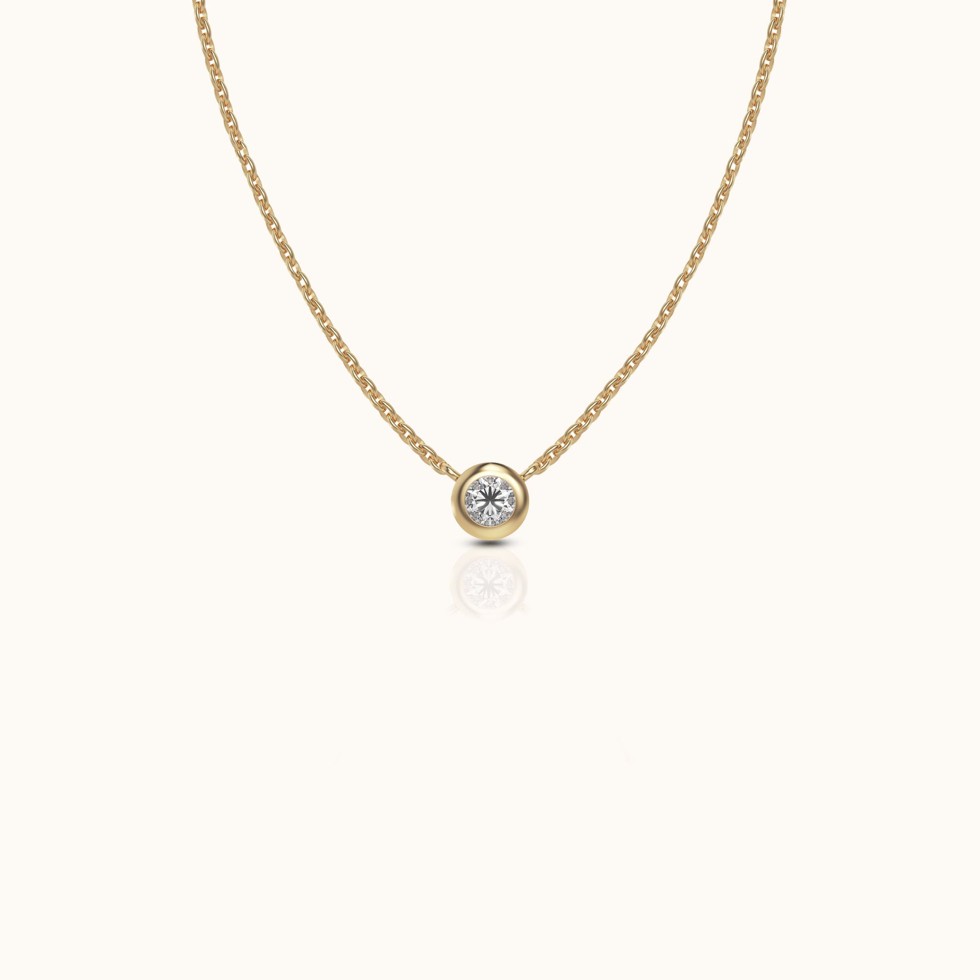 14K Solid Gold Light of My Heart Diamond Necklace by Doviana