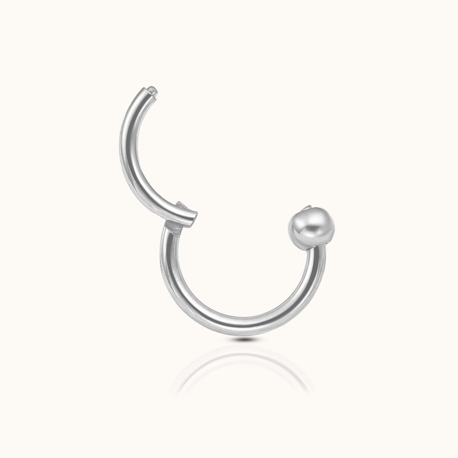 Ball Clicker Orbital Daith Cartilage Titanium Hinged Nap Hoop Earring by Doviana