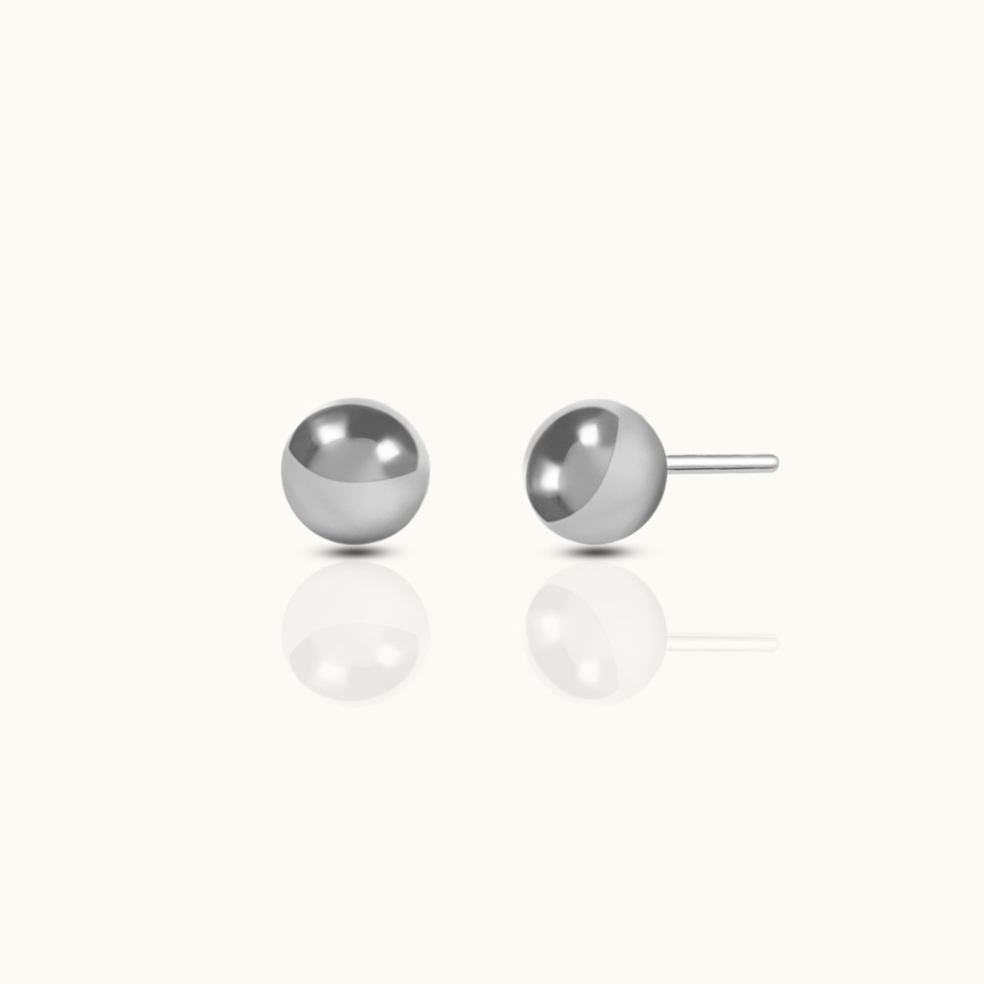 Ball Threadless Labret Flat Back Nap Earring Stud Push Back Wear to Sleep by Doviana