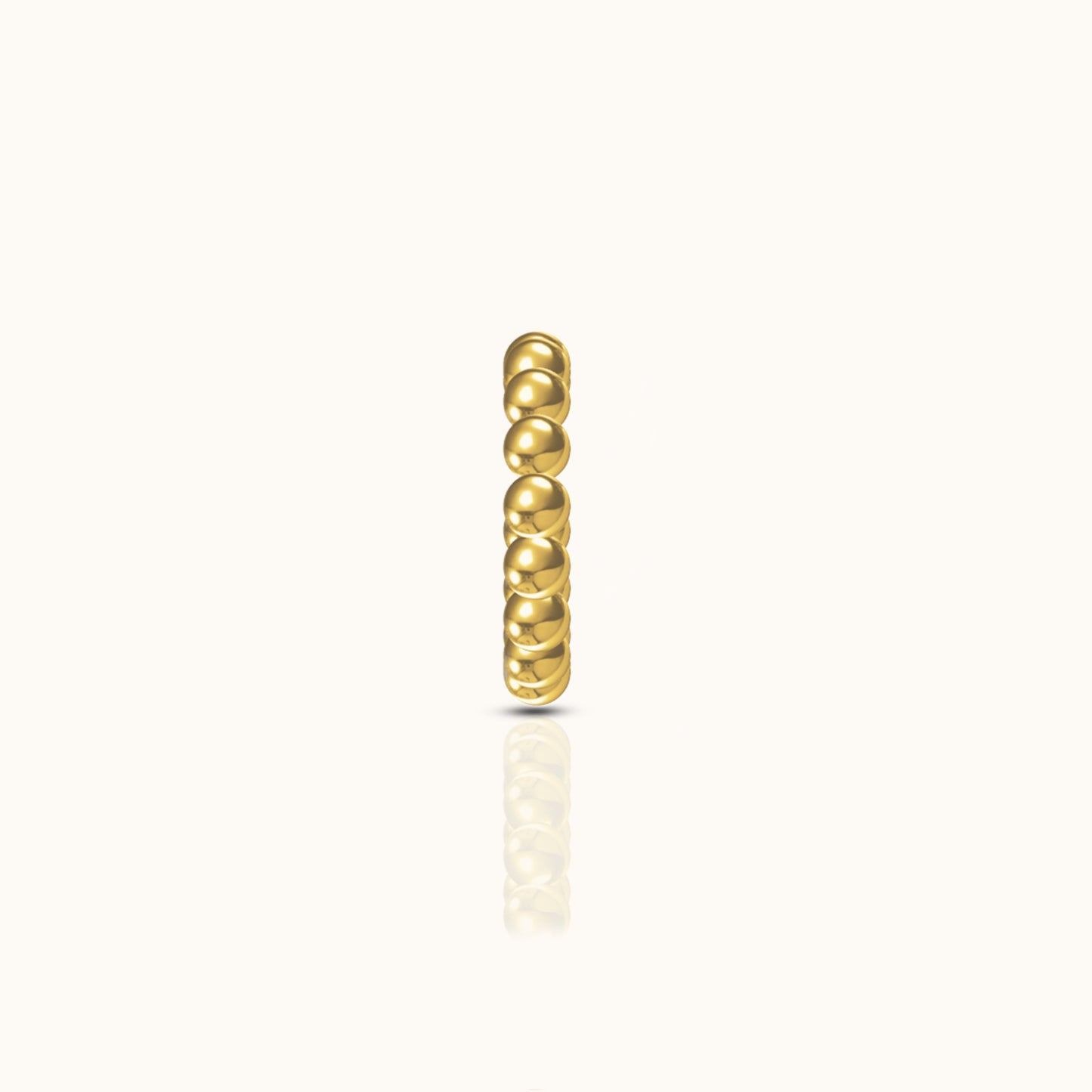 Single Beaded Ear Cuff 18K Gold Plated Adjustable Cartilage Fake Conch Piercing by Doviana