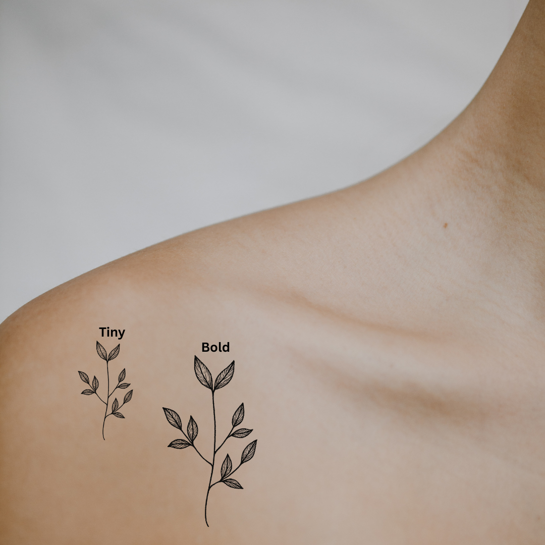 Botanical Branch - A Symbol of Growth & Simplicity by DOVIANA Tattoo Studio (height 0.6‘’)