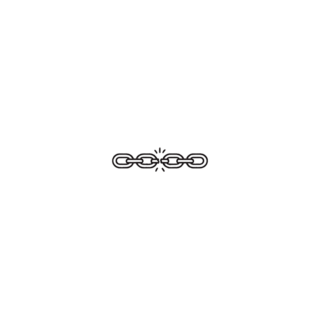 Broken Link (Bold) — A Stronger Break, A Louder Statement  by DOVIANA Tattoo Studio (length 0.5‘’)