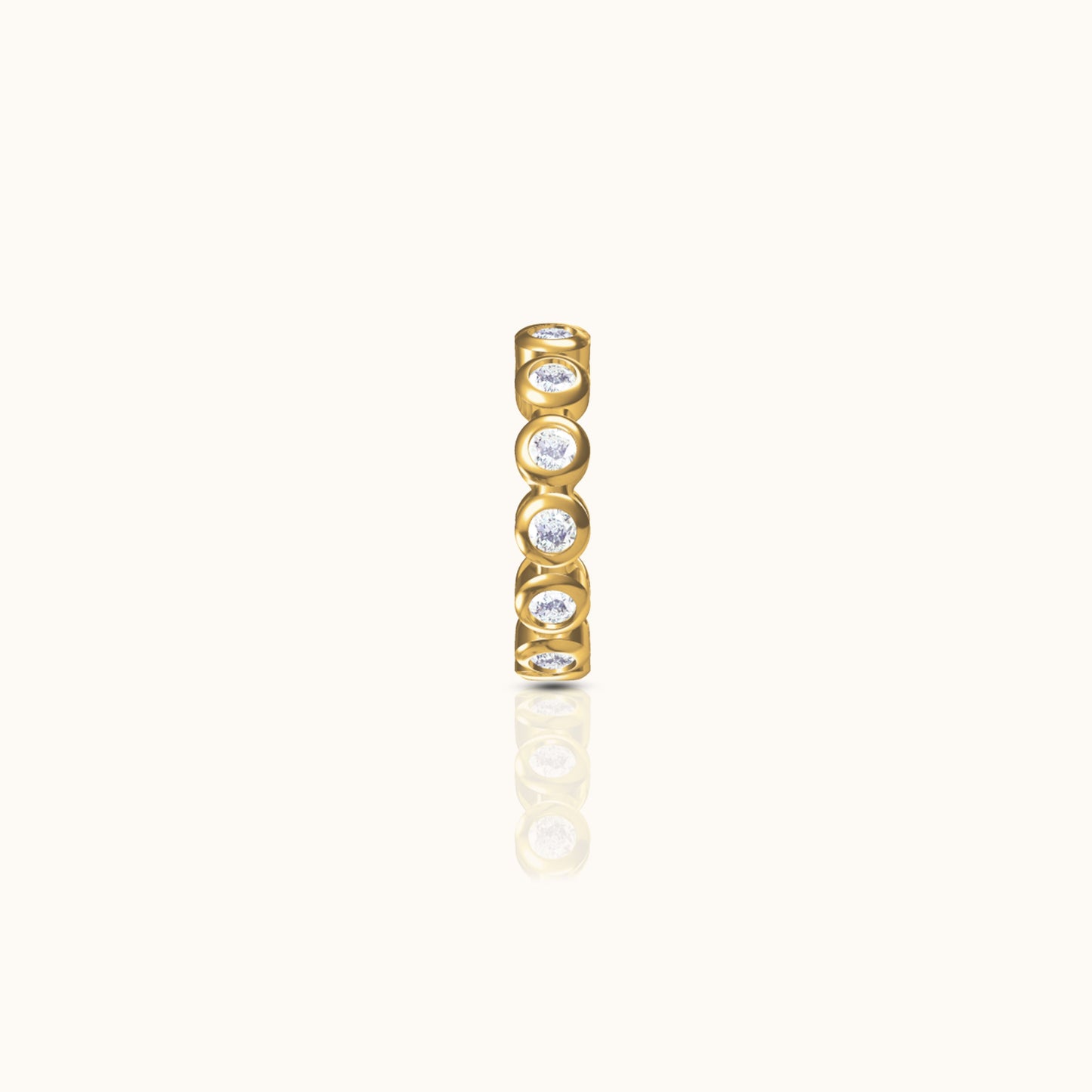 CZ Bezel Bead Ear Cuff Cubic Zirconia Gold Secure Cartilage Fake Piercing by Doviana