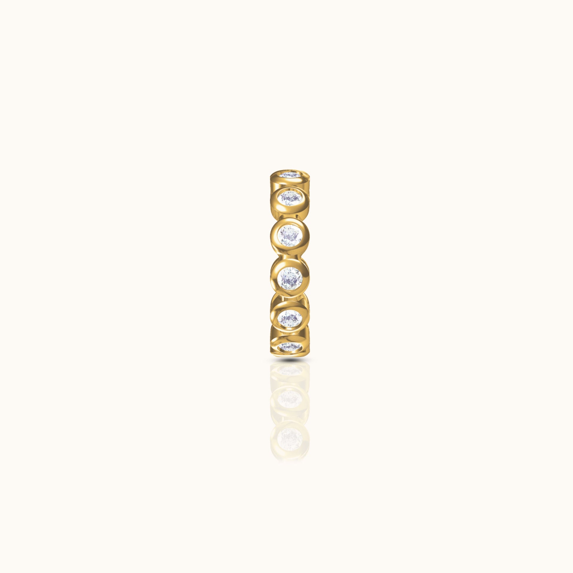 CZ Bezel Bead Ear Cuff Cubic Zirconia Gold Secure Cartilage Fake Piercing by Doviana