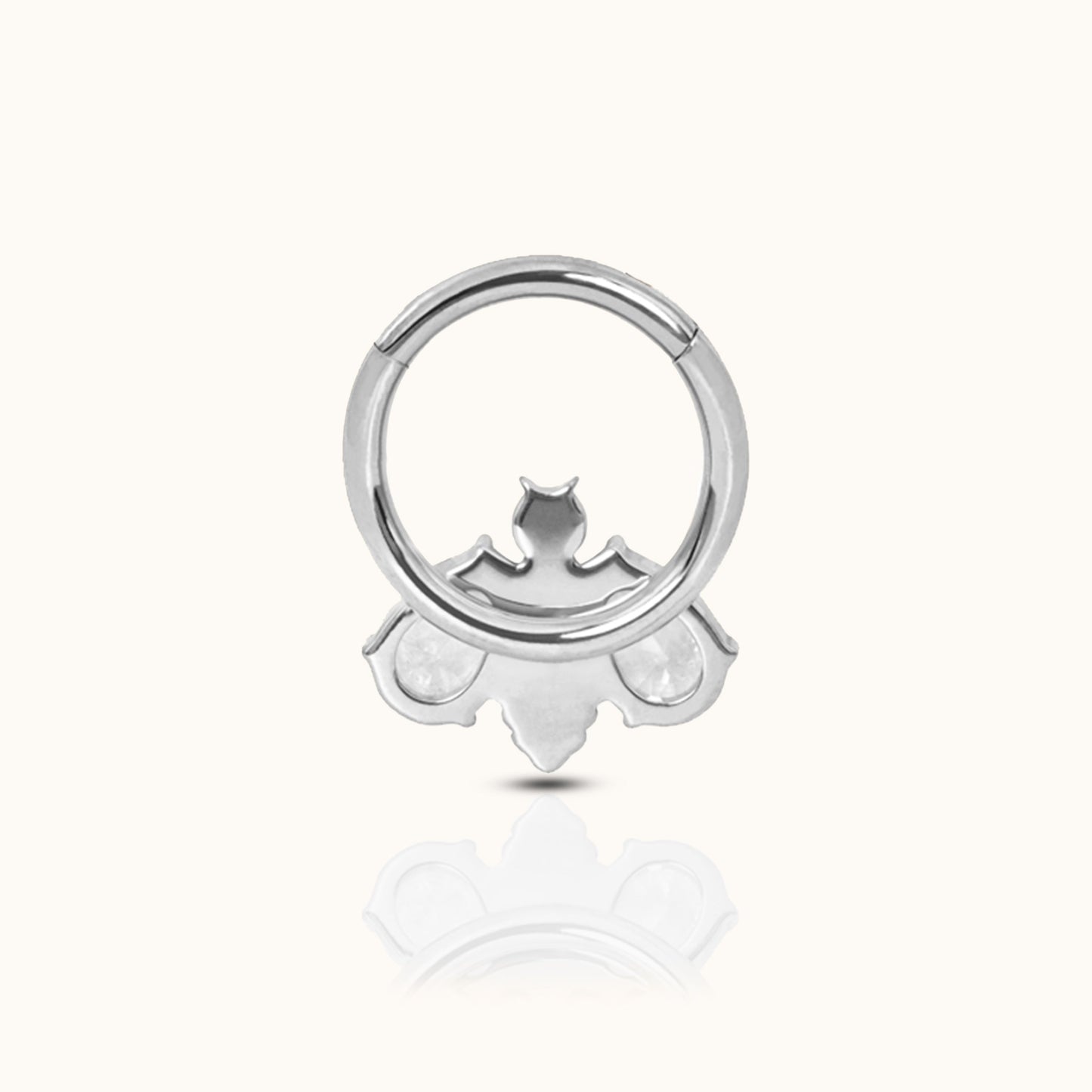 CZ Bee Clicker Titanium Hinged Nap Hoop Earring Huggie No Need to Take Off by Doviana