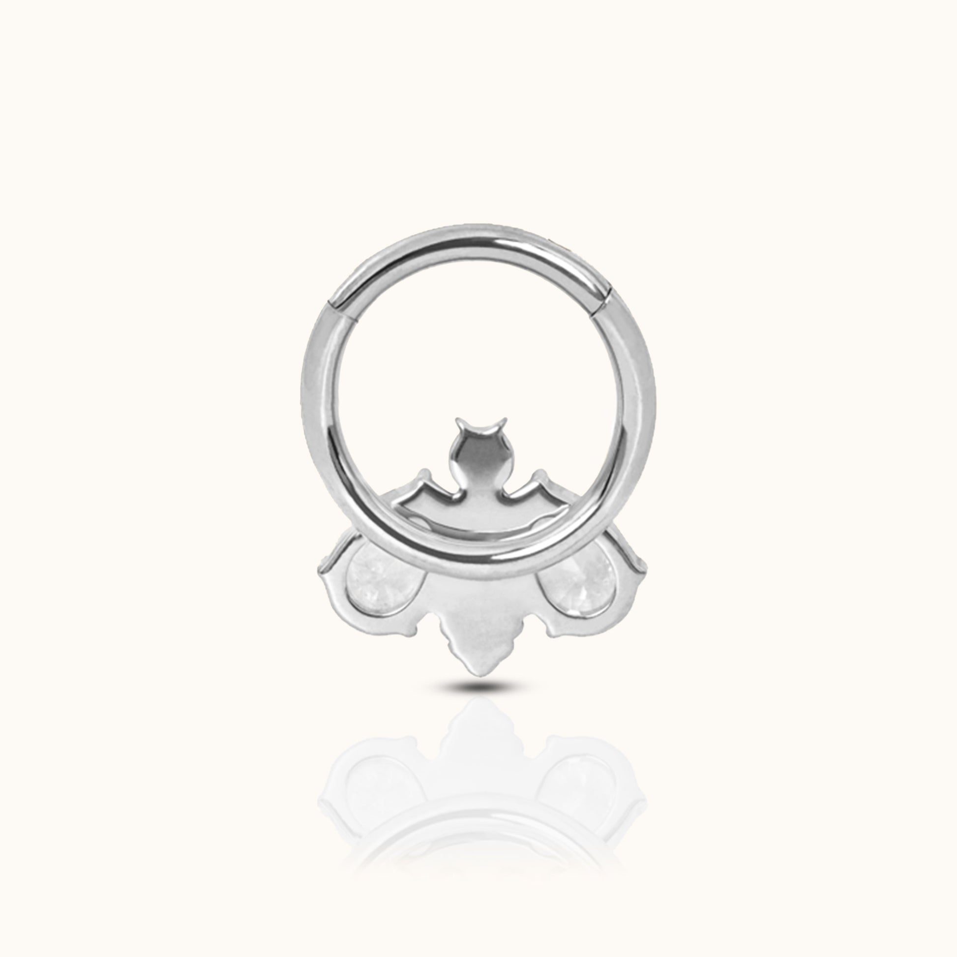 CZ Bee Clicker Titanium Hinged Nap Hoop Earring Huggie No Need to Take Off by Doviana
