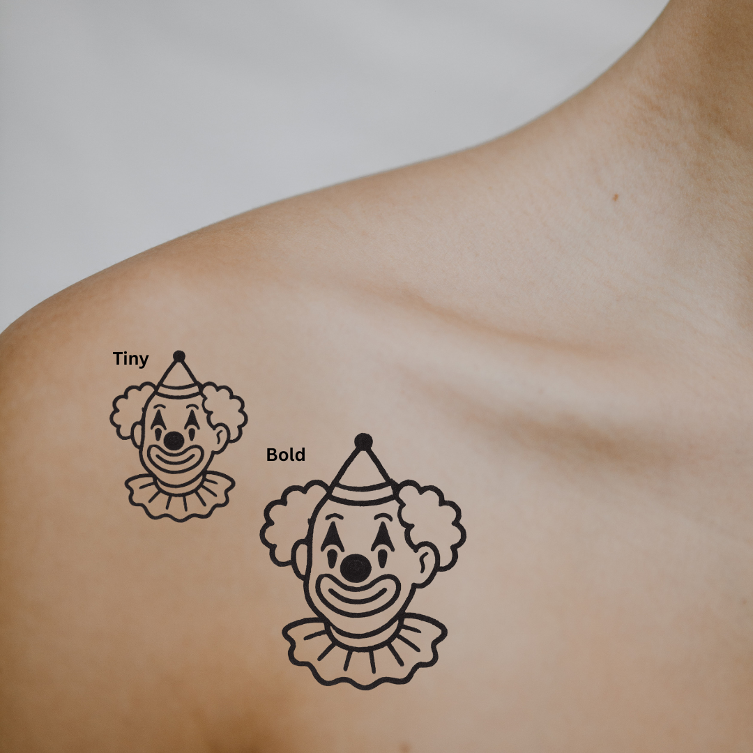 Certified Clown — Fun, Chaos & Good Times 🤡  by DOVIANA Tattoo Studio (width 0.5‘’)