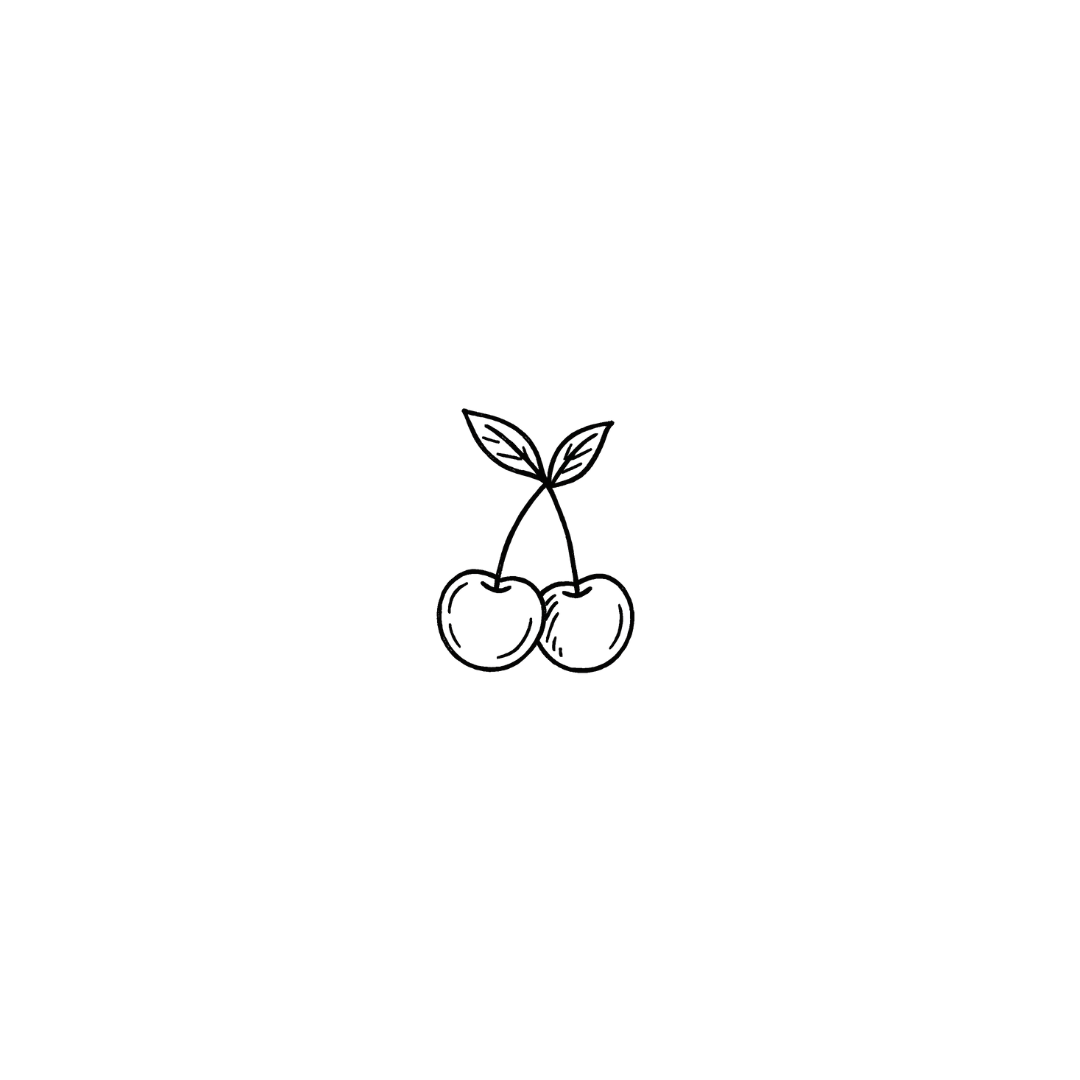 Cherries — A Symbol of Sweetness & Playful Charm by DOVIANA Tattoo Studio (height 0.42‘’)
