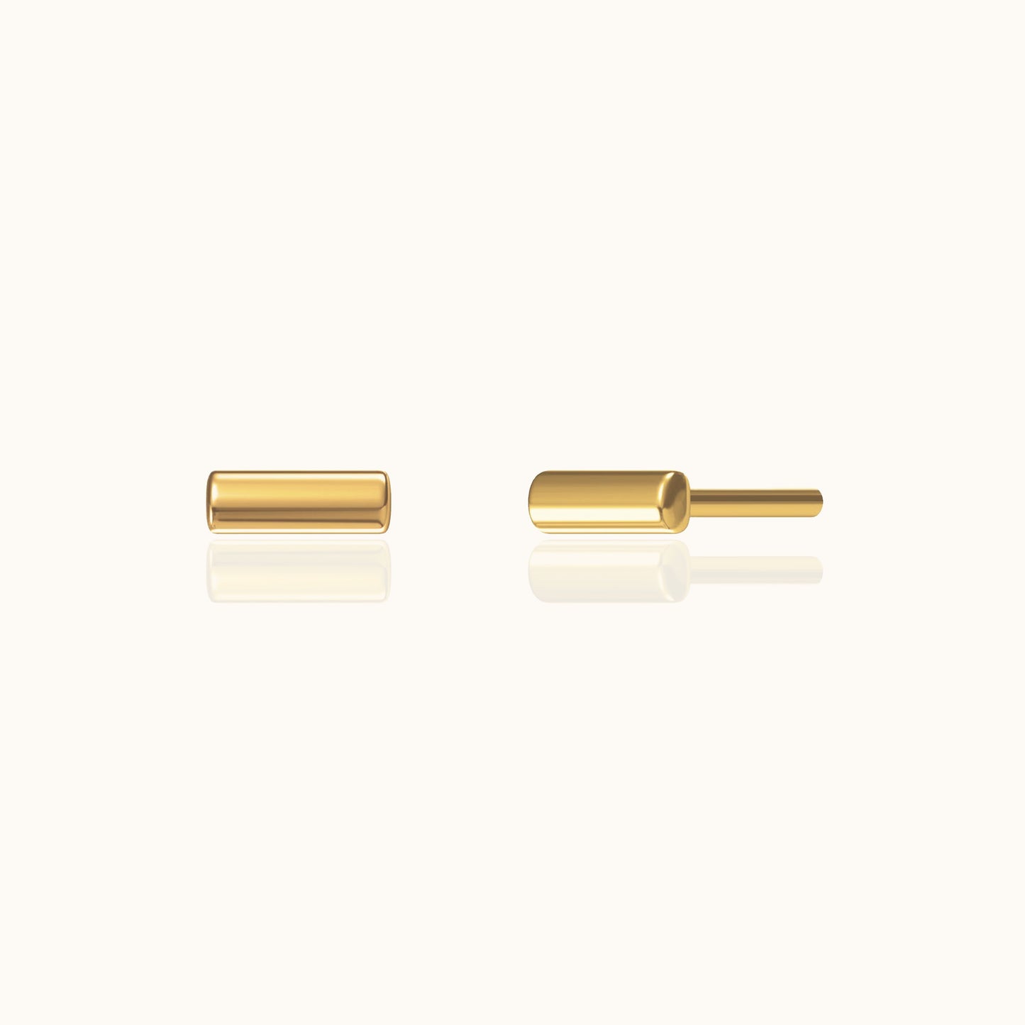 Classic Bar Studs Earrings Mini Petite Charm Single Row Tiny Gold Bar by Doviana