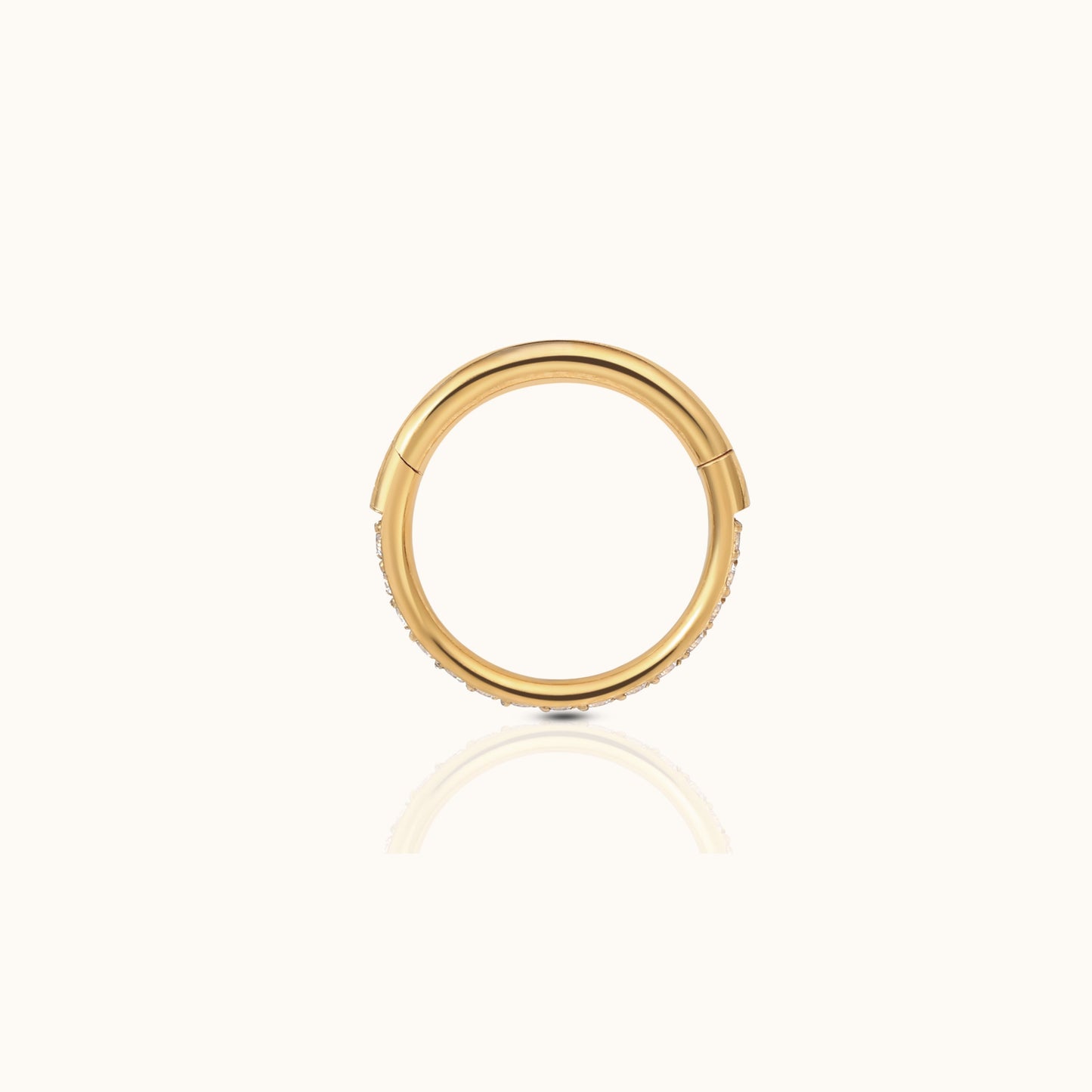 Classic CZ Clicker 6mm Titanium PVD Gold Hinged Nap Hoop Earring by Doviana