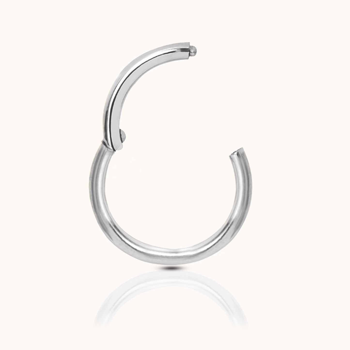 Classic Clicker 10mm Titanium Hinged Nap Hoop Earring by Doviana