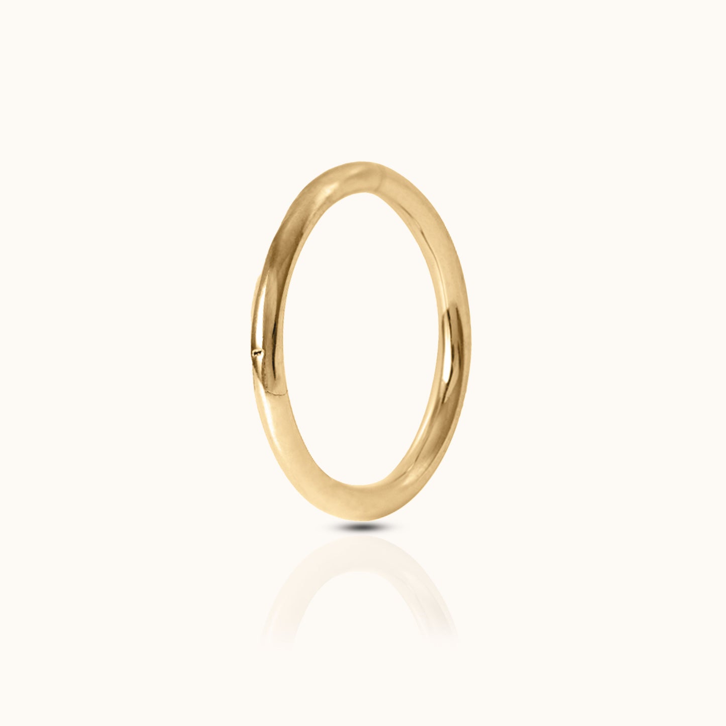Classic Clicker 10mm Titanium PVD Gold Hinged Nap Hoop Earring by Doviana