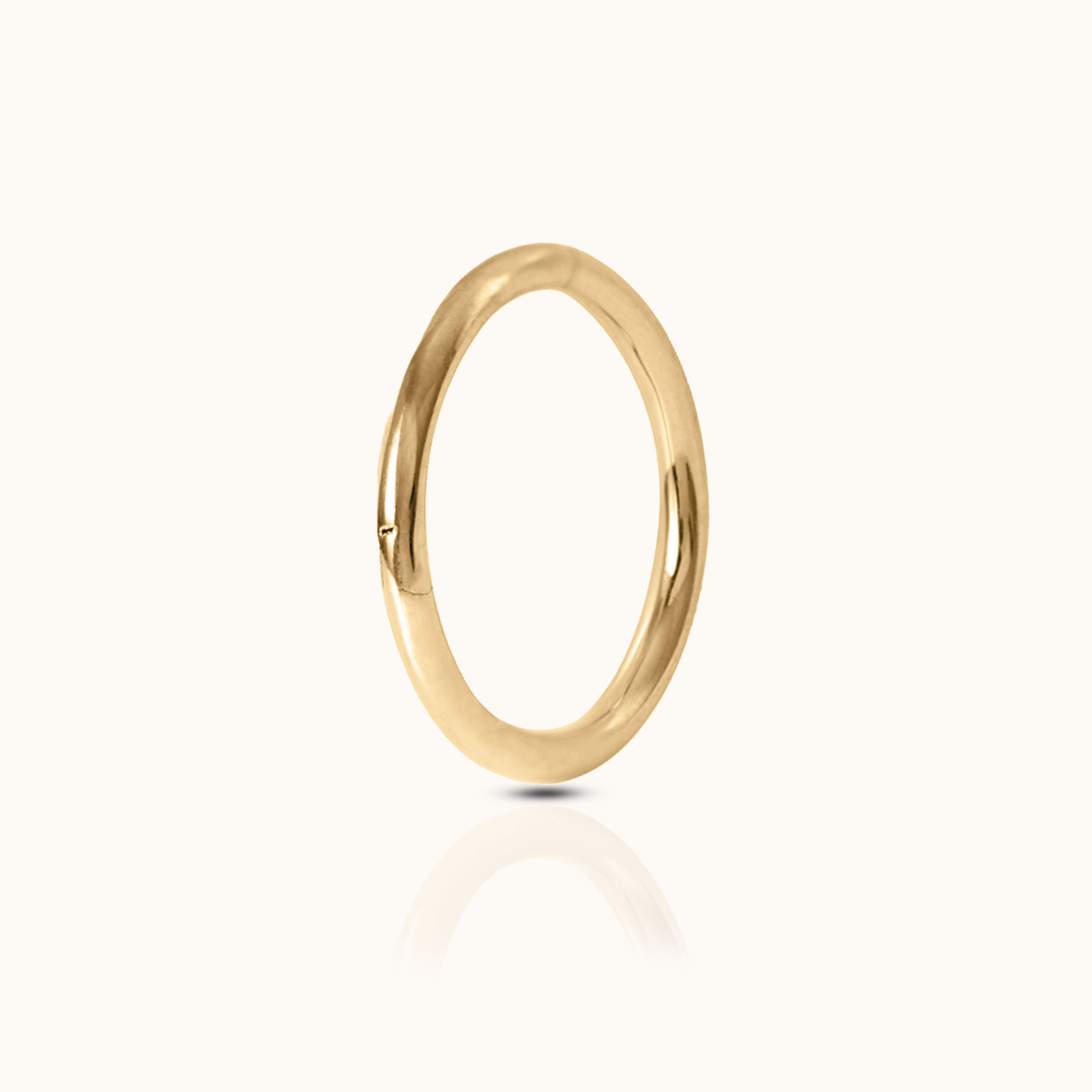 Classic Clicker 10mm Titanium PVD Gold Hinged Nap Hoop Earring by Doviana