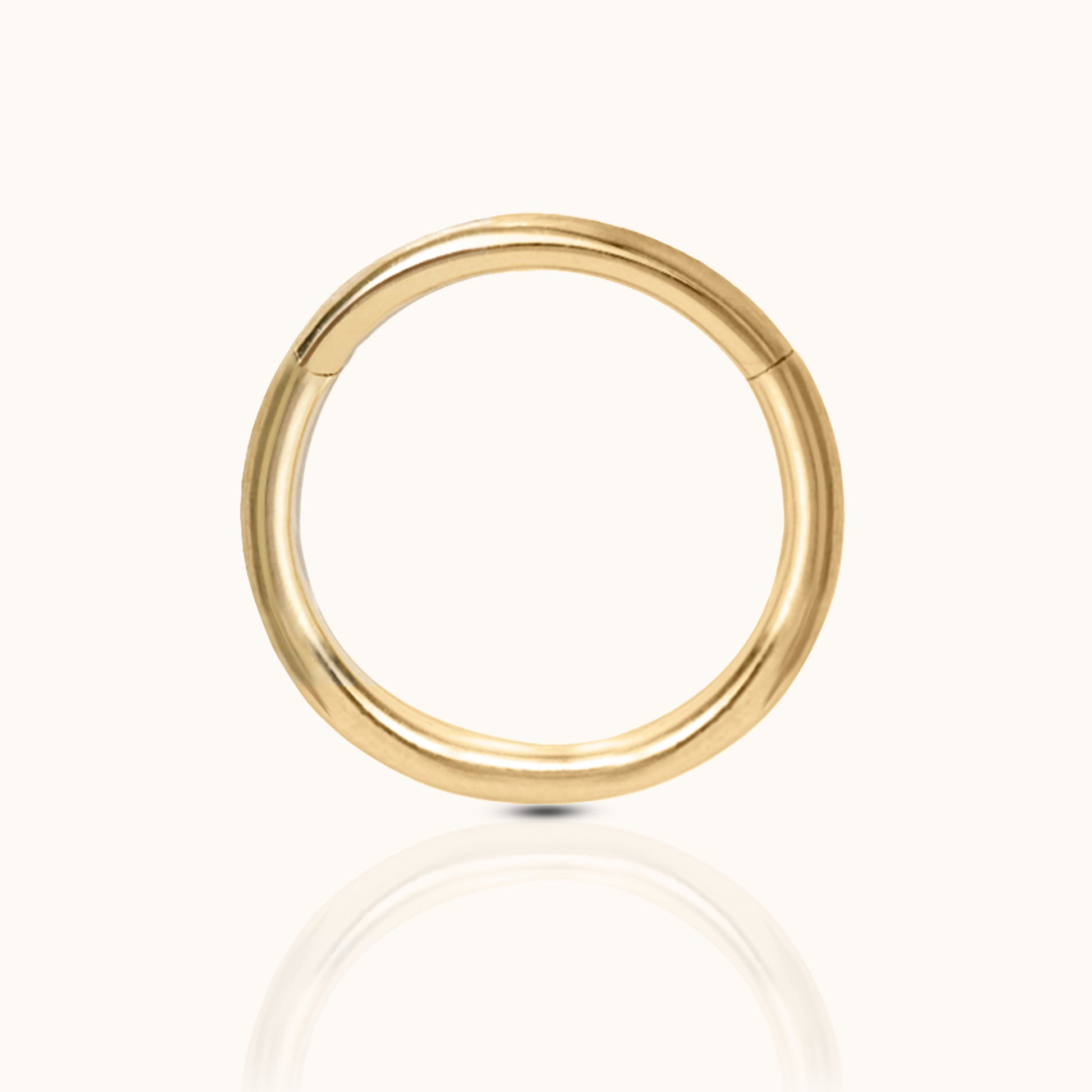 Classic Clicker 12mm Titanium PVD Gold Hinged Nap Hoop Earring by Doviana
