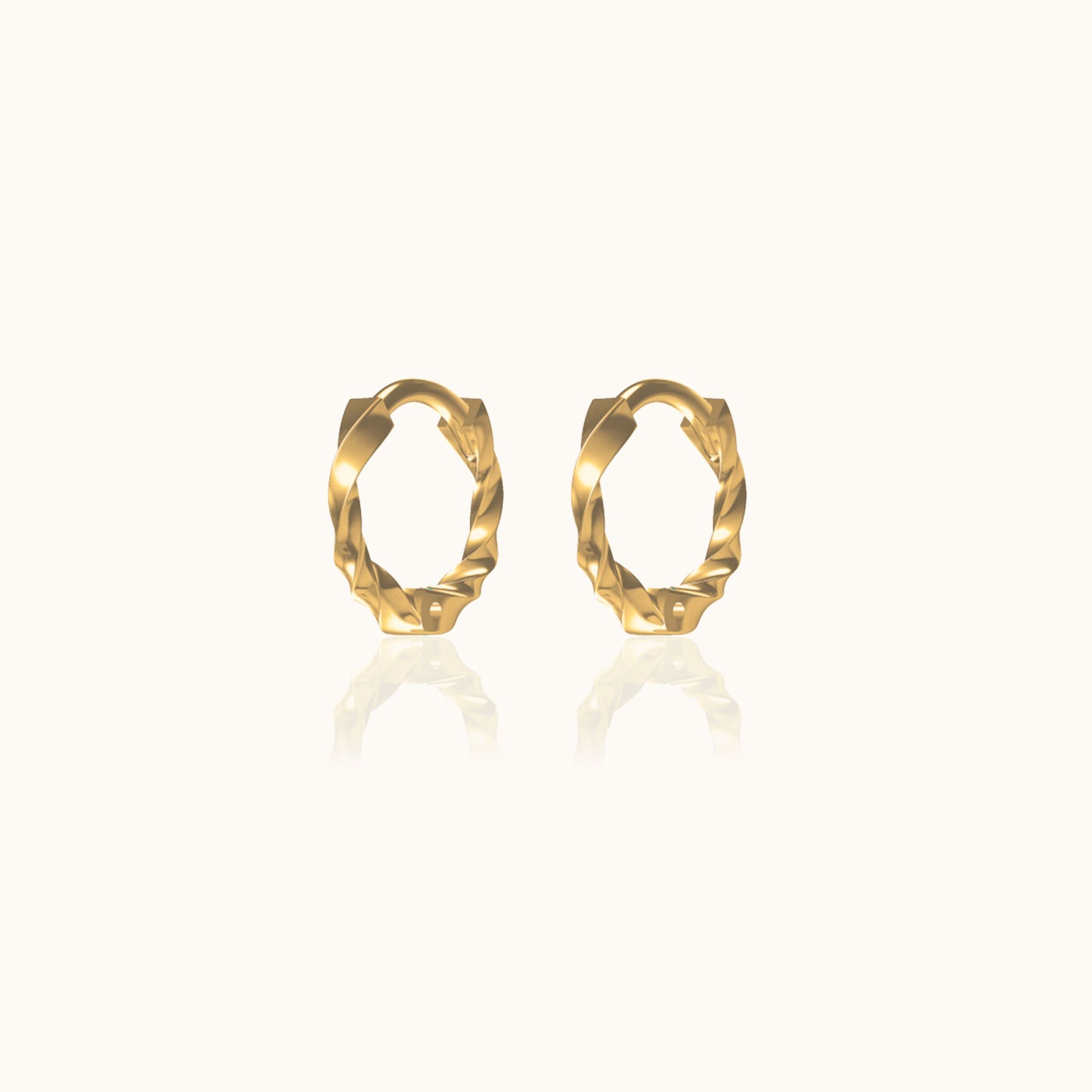 Classic Twisted Hoop Earrings 18K Gold Crew Set Mini Petite Rope Twist Huggie Hoops by Doviana
