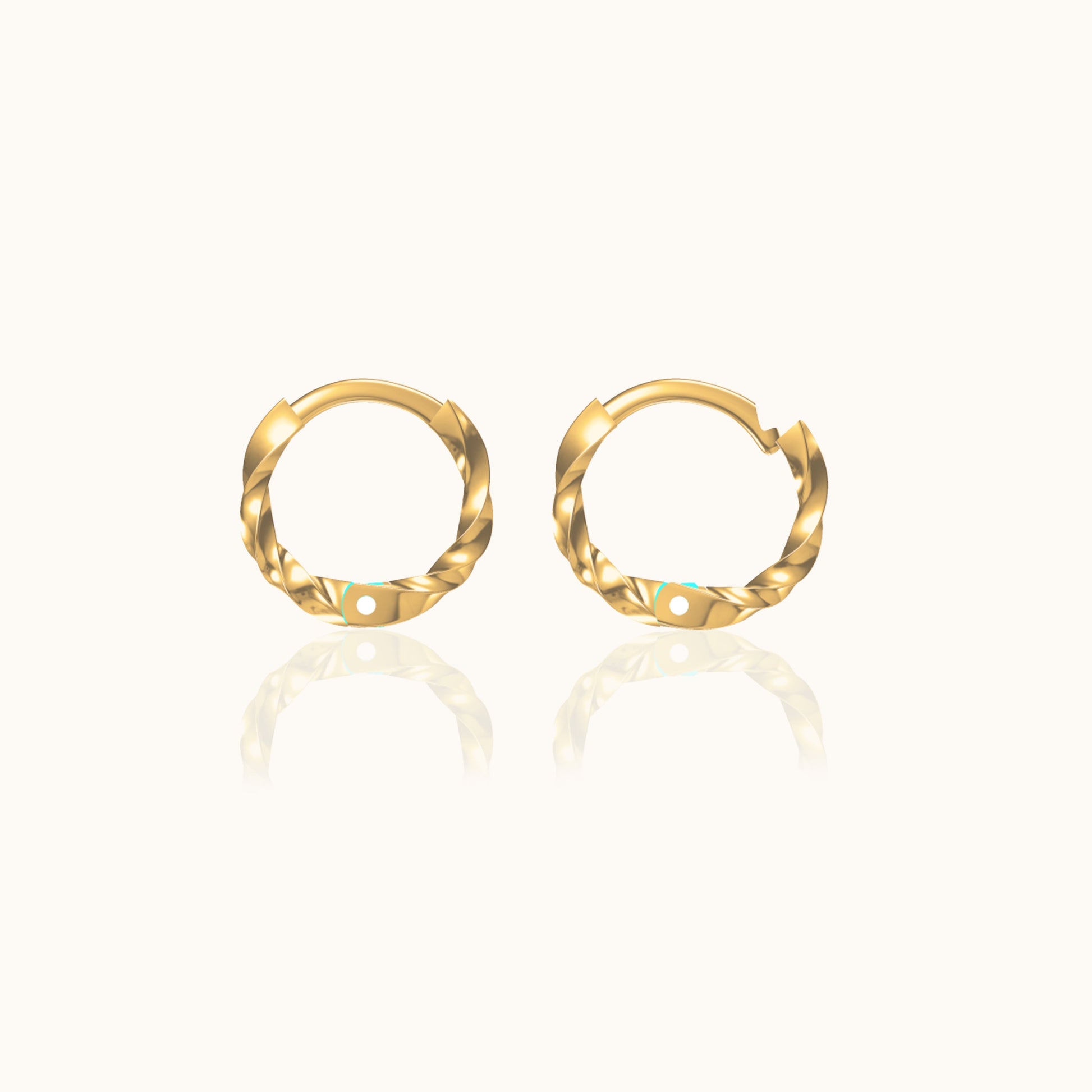 Classic Twisted Hoop Earrings 18K Gold Crew Set Mini Petite Rope Twist Huggie Hoops by Doviana