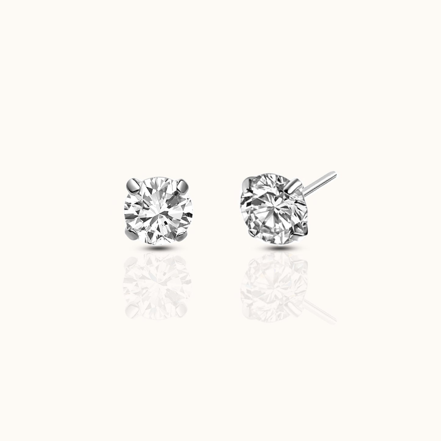 Classic White CZ 3mm Threadless Labret Titanium Flat Back Nap Earring by Doviana