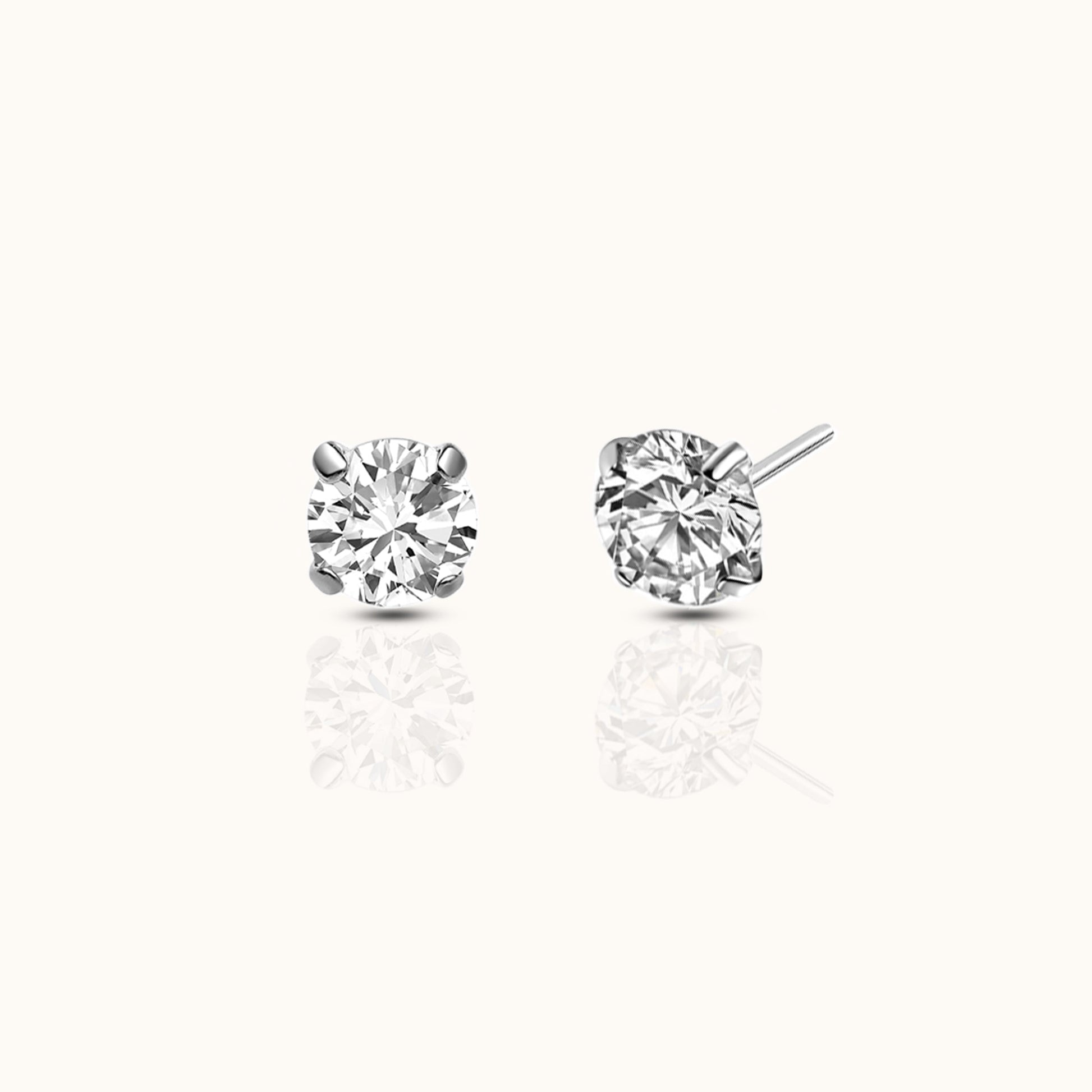 Classic White CZ 3mm Threadless Labret Titanium Flat Back Nap Earring by Doviana