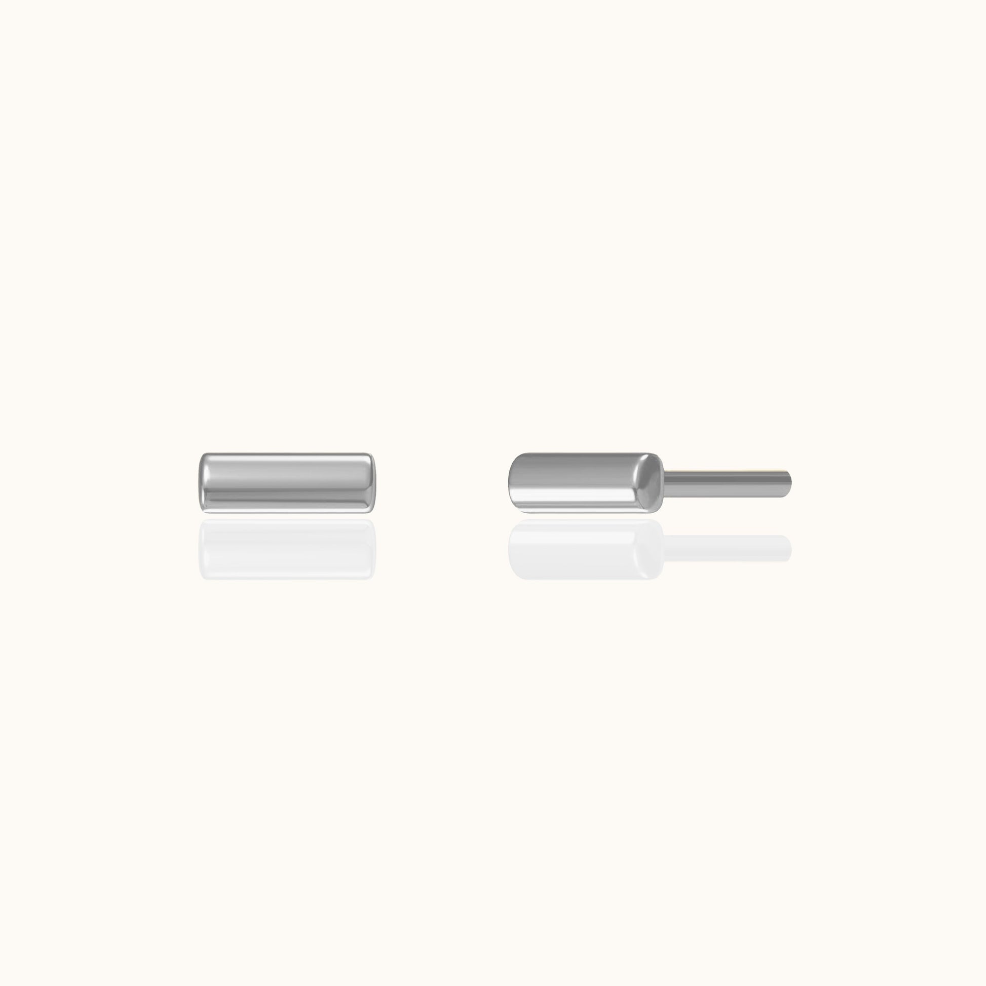 Classic Bar Studs Earrings Mini Petite Charm Pure Silver Single Row Tiny 925 Sterilng Silver Bar by Doviana
