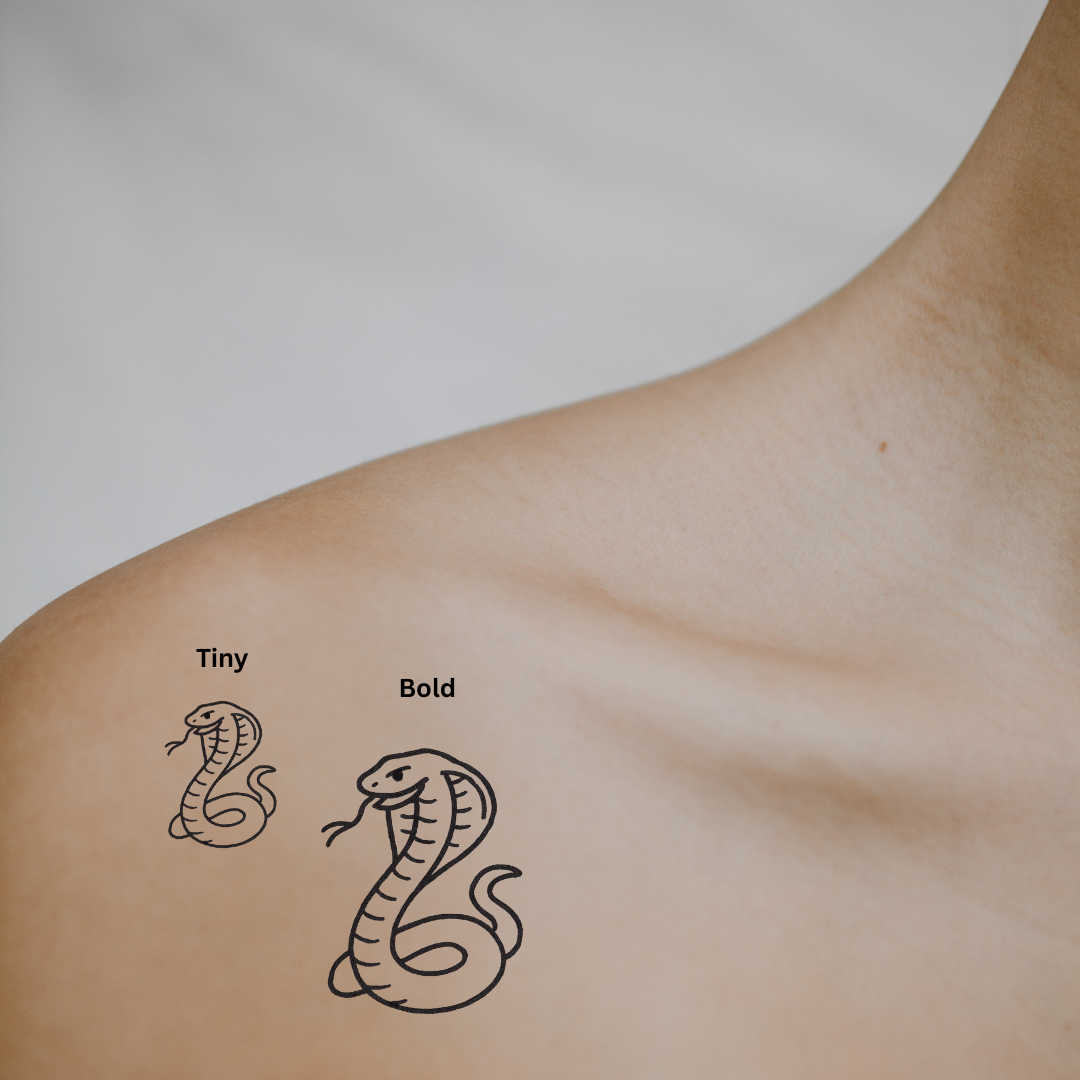 Cobra — A Symbol of Power, Protection & Fearlessness by DOVIANA Tattoo Studio (height 0.5‘’)