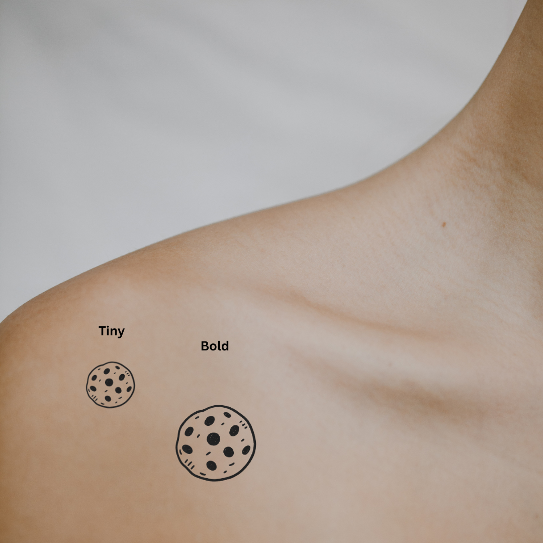 Cookie — A Bite of Sweetness & Joy by DOVIANA Tattoo Studio (height 0.4‘’)