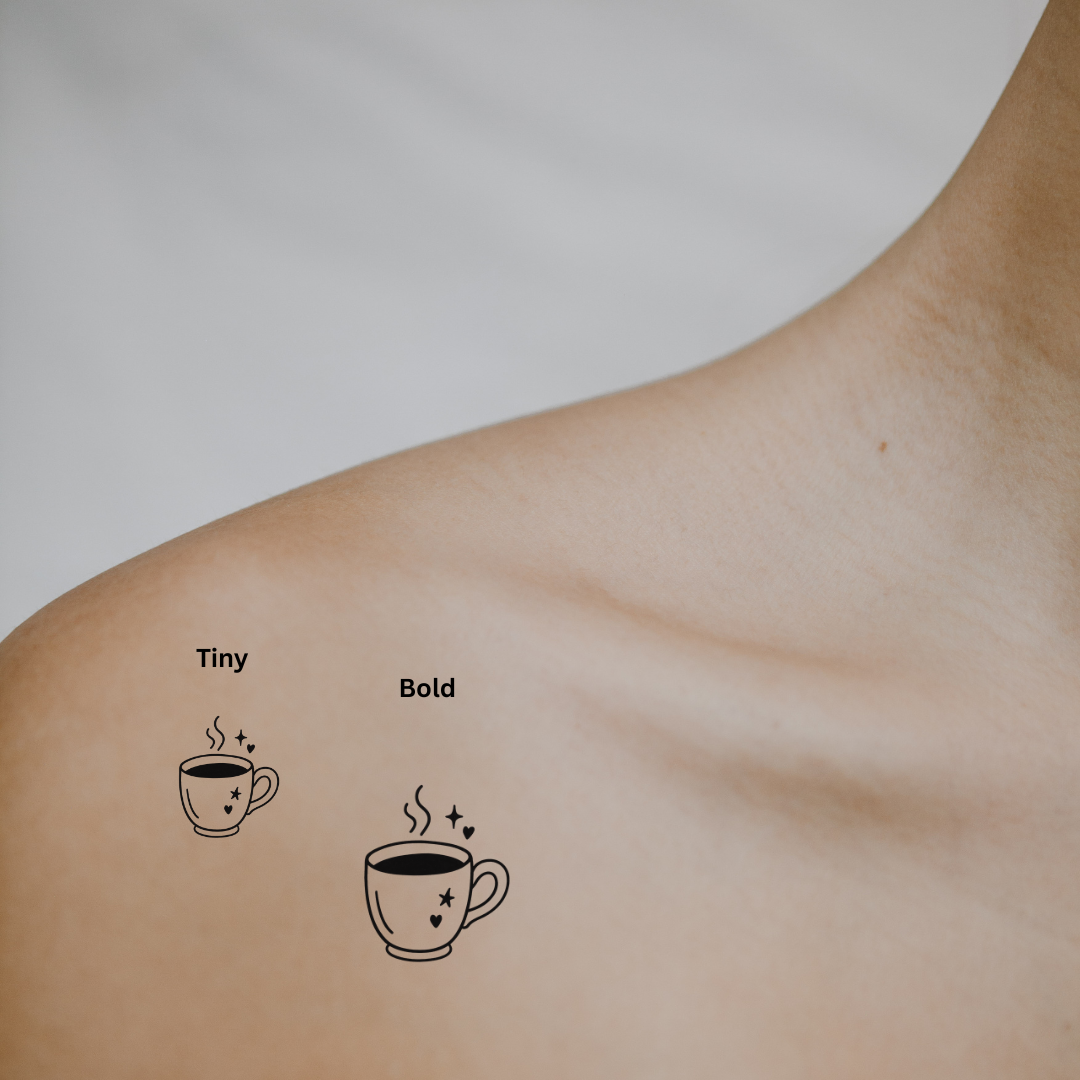 Cozy Cup — A Warm Sip of Comfort & Love by DOVIANA Tattoo Studio (height 0.4‘’)