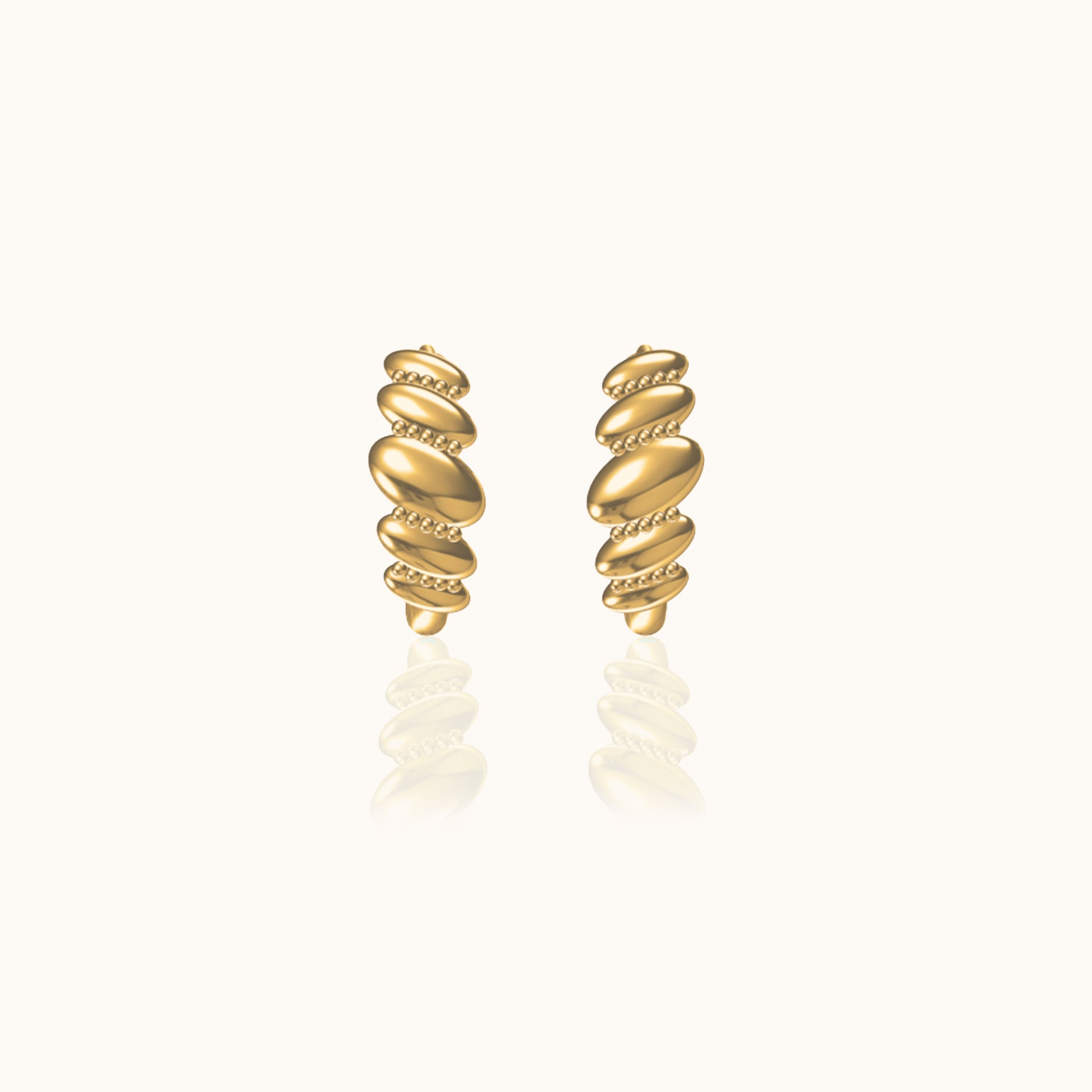 Croissant Hoop Earrings Gold Petite Twisted Bold Rope Lightweight Huggie Hoops by Doviana