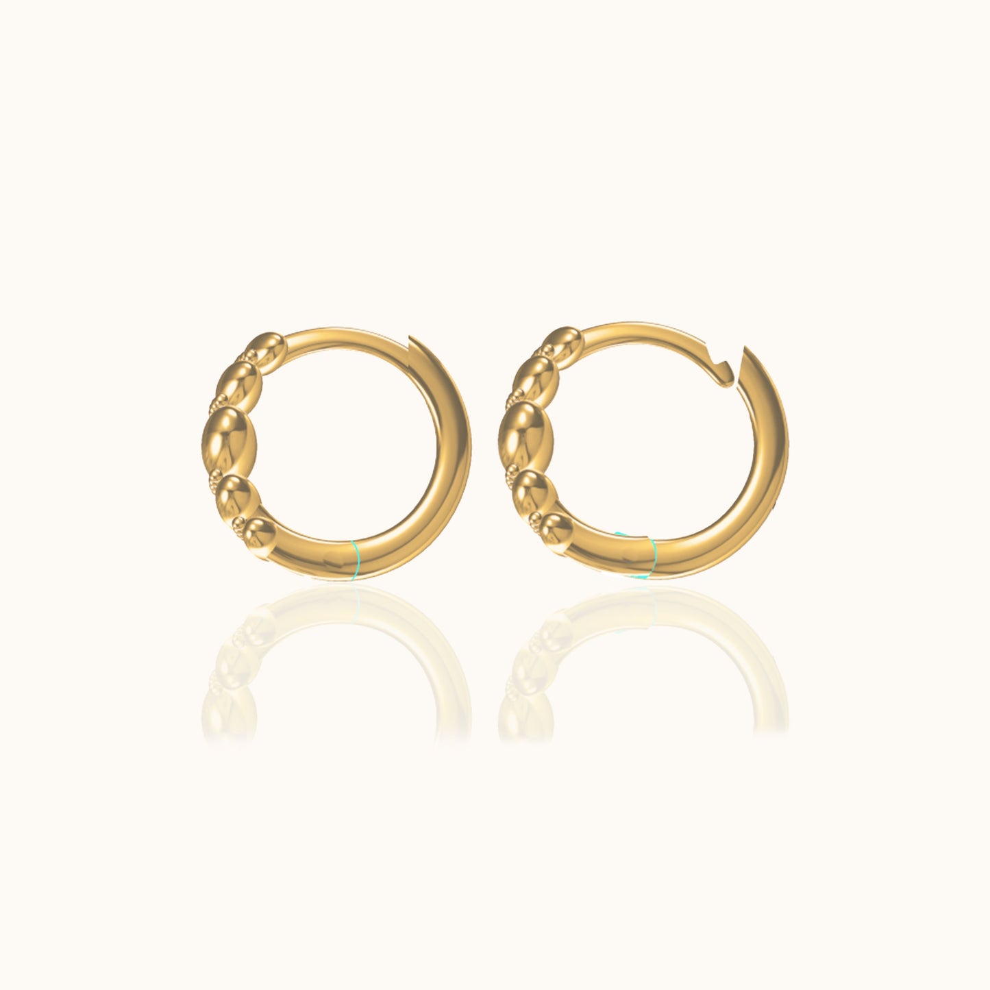 Croissant Hoop Earrings Gold Petite Twisted Bold Rope Lightweight Huggie Hoops by Doviana