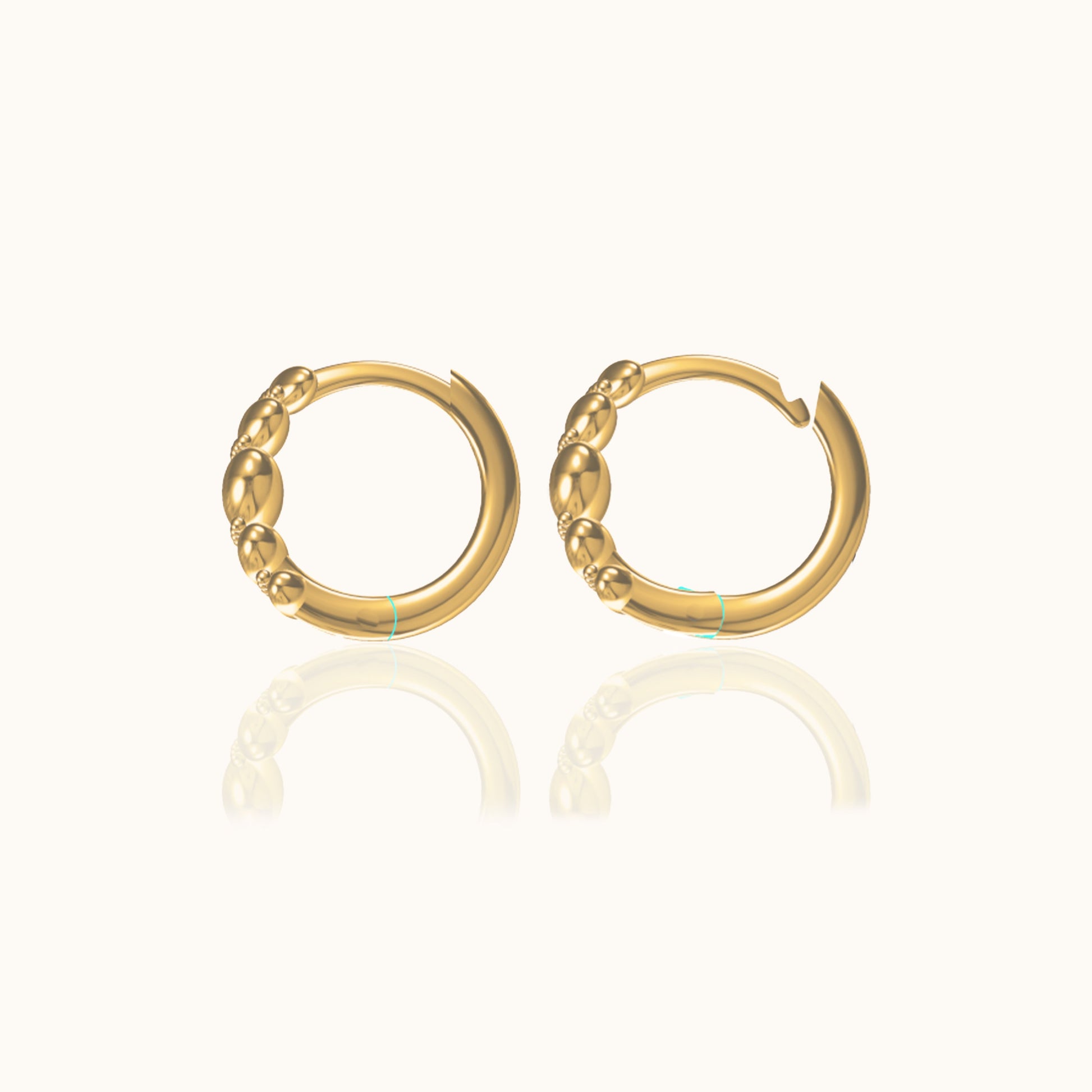 Croissant Hoop Earrings Gold Petite Twisted Bold Rope Lightweight Huggie Hoops by Doviana