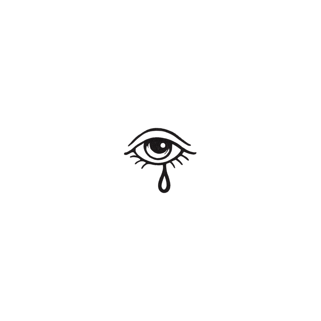 Crying Eye — A Symbol of Feeling & Release by DOVIANA Tattoo Studio (height 0.3‘’)
