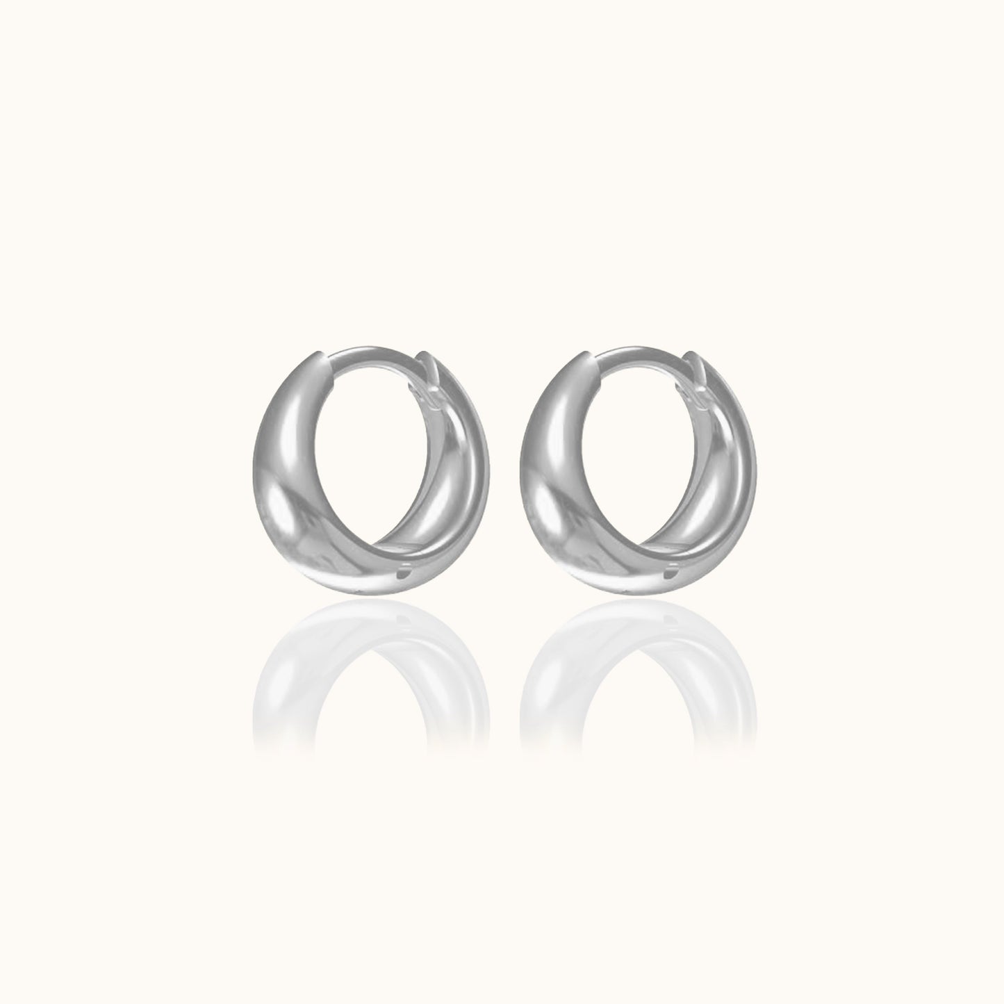 925 Sterling Silver Dainty Huggie Hoop Earrings Mini Wide Hinged Plain Simple Tube by Doviana