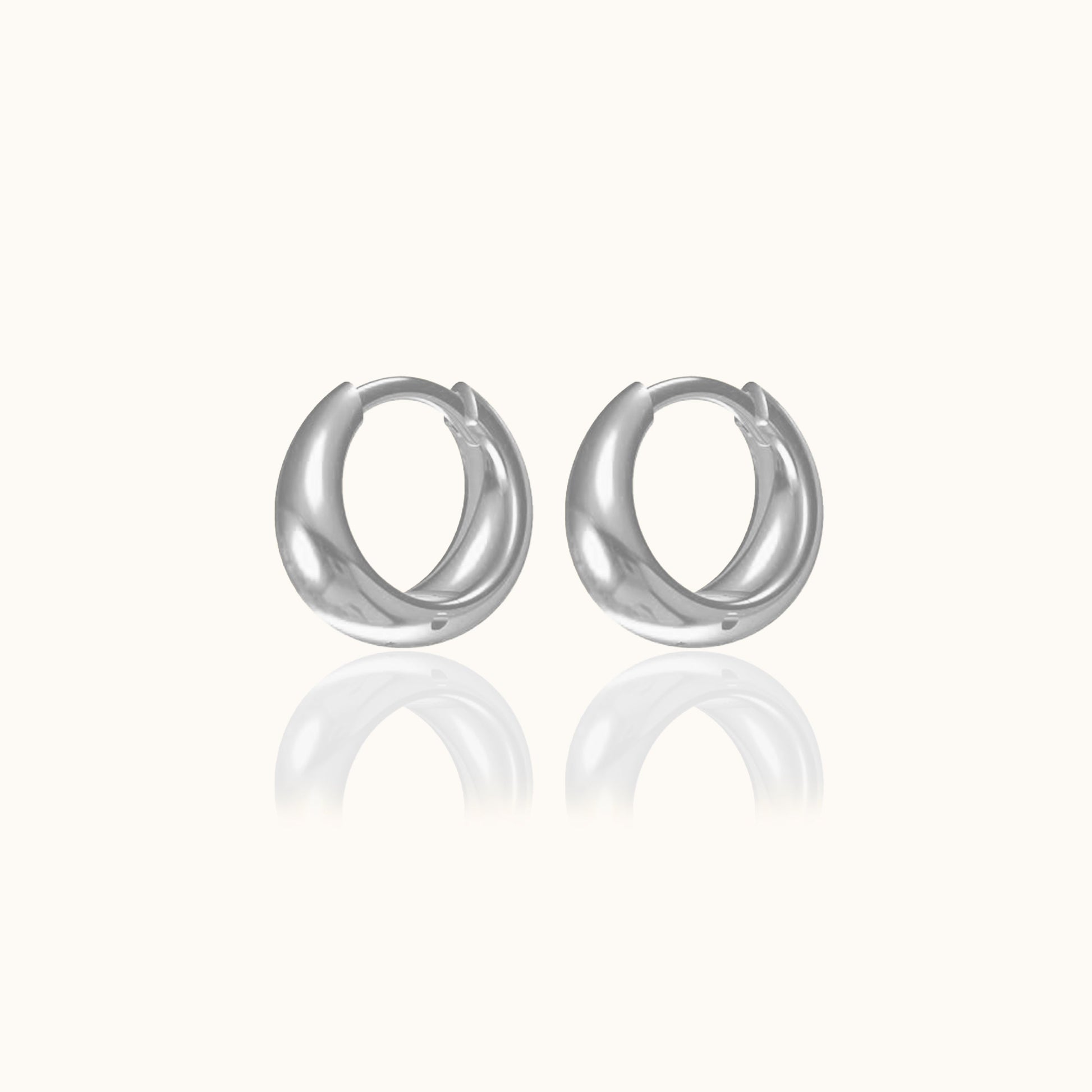 925 Sterling Silver Dainty Huggie Hoop Earrings Mini Wide Hinged Plain Simple Tube by Doviana