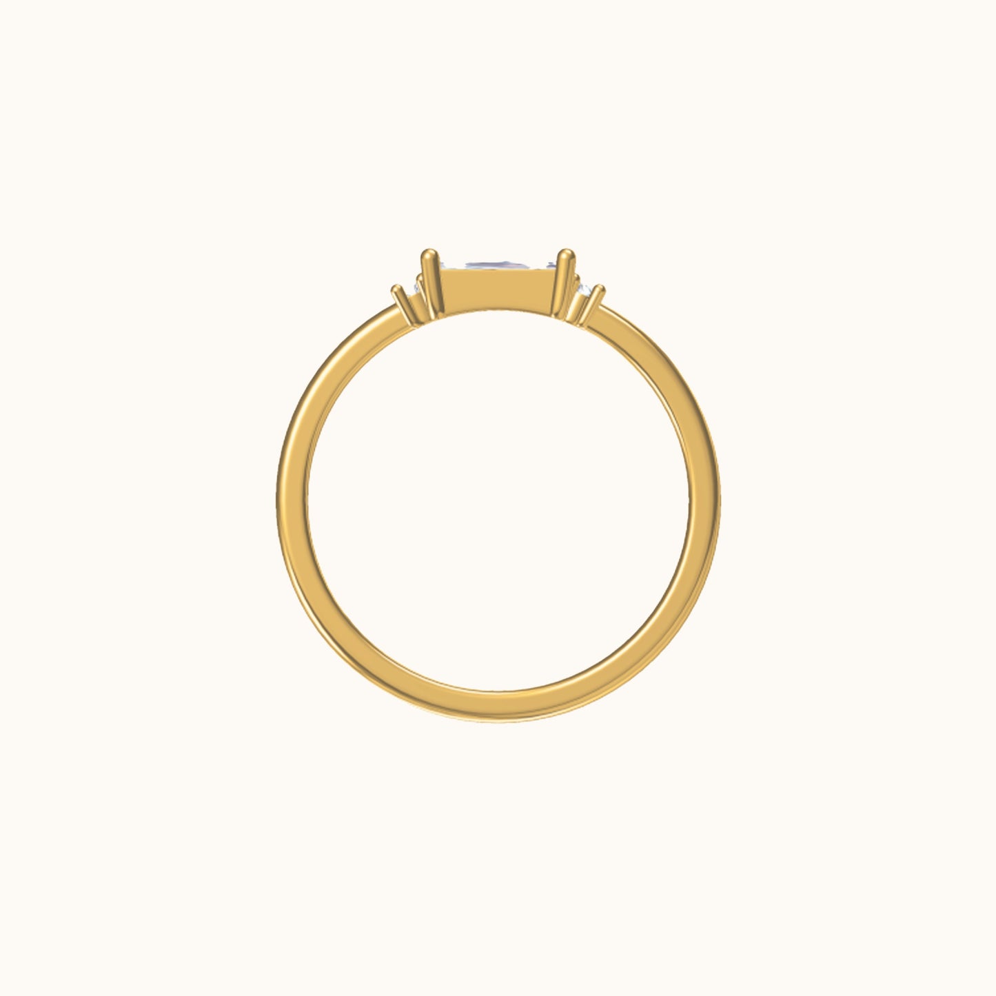 Delicate Baguette White CZ Ring