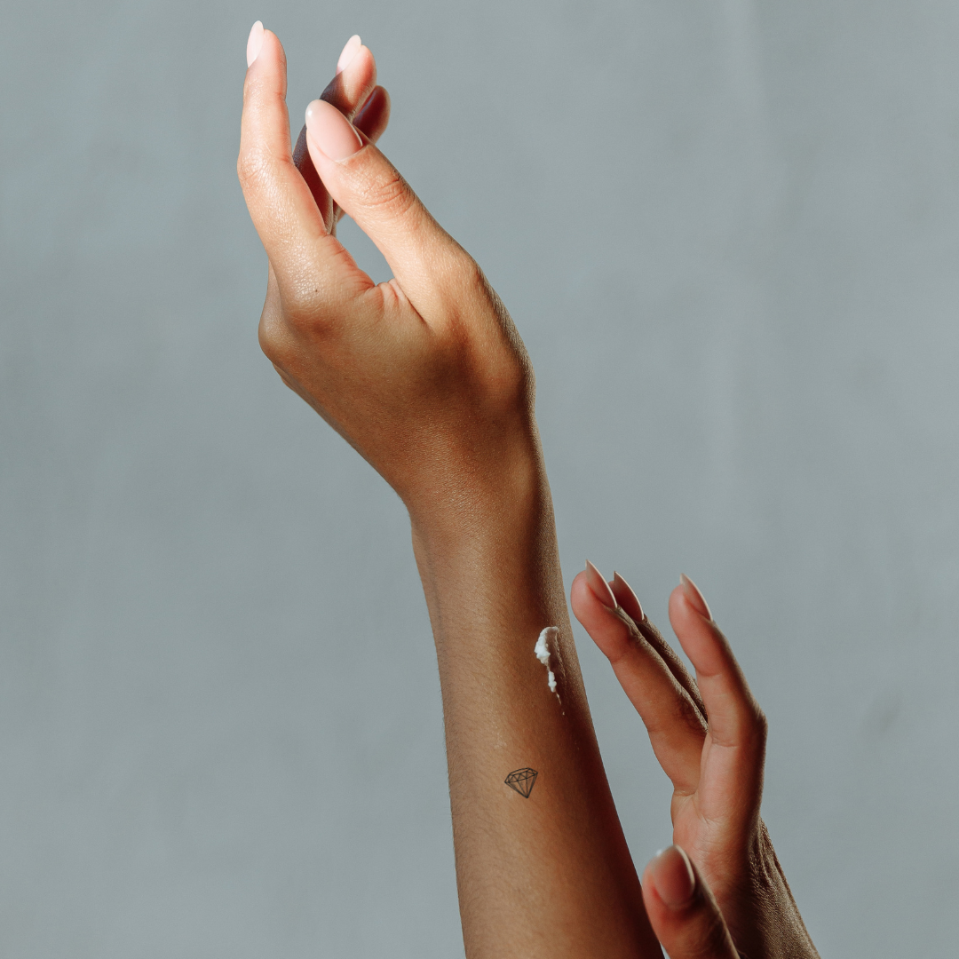 Diamond — A Tiny Symbol of Strength & Shine by DOVIANA Tattoo Studio (width 0.4‘’)