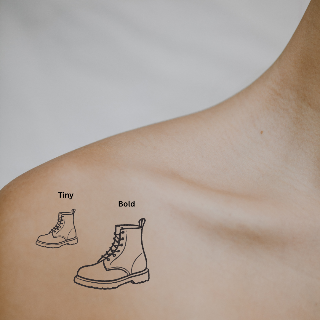 Doc Boot - A Symbol of Edge, Strength & Timeless Style by DOVIANA Tattoo Studio (width 0.5‘’)