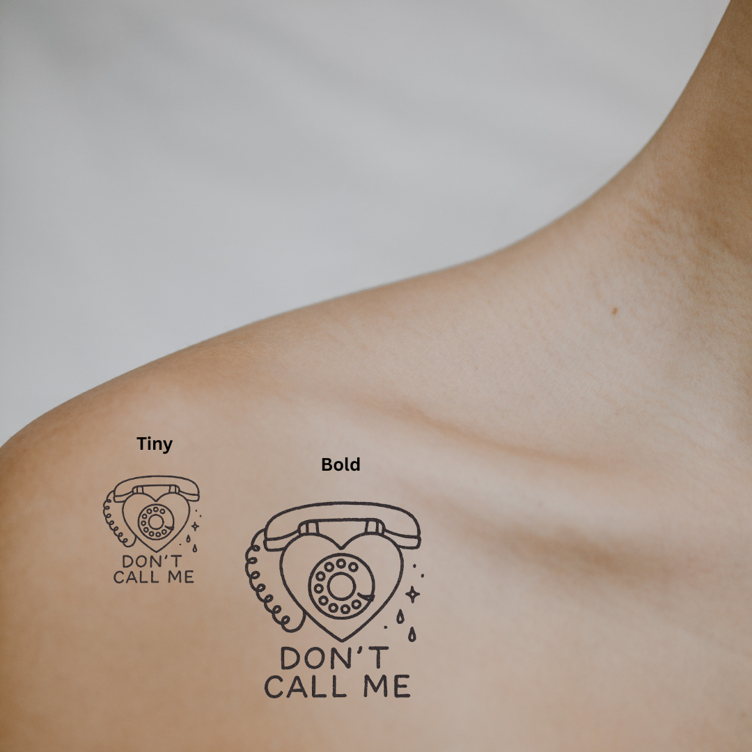 Don’t Call Me — A Symbol of Boundaries & Self-Power by DOVIANA Tattoo Studio (height 0.5‘’)